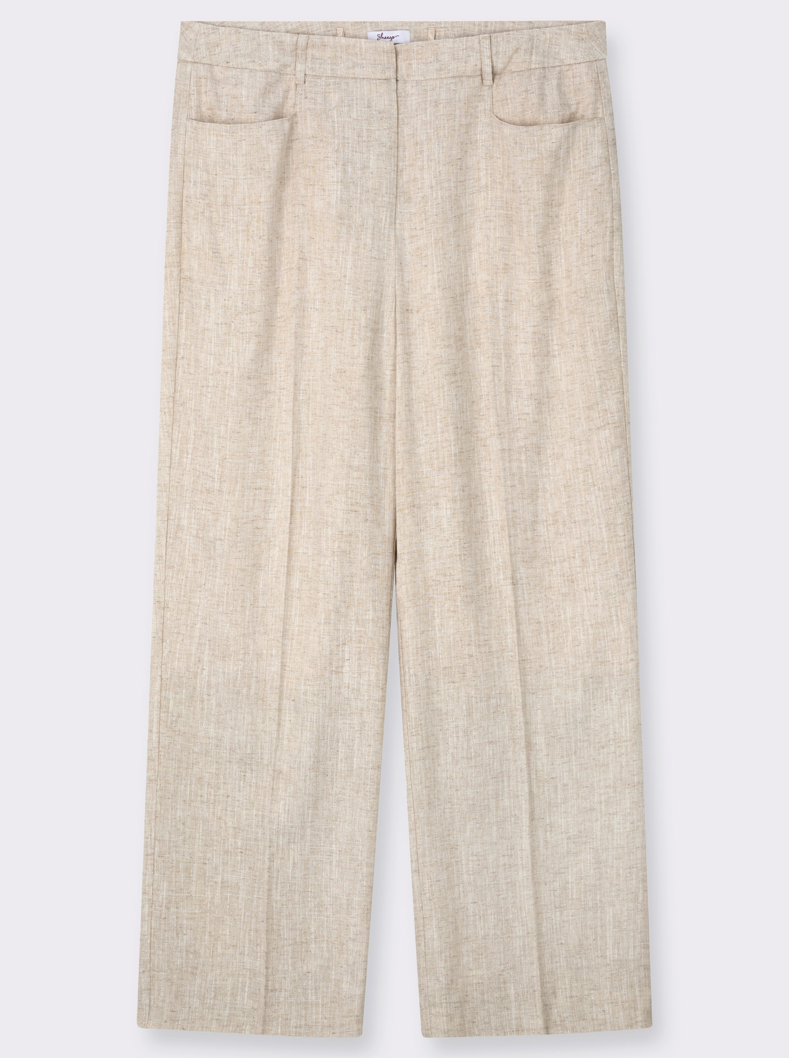 sheego Leinenhose mit Lurexfaden - champagner-goldfarben
