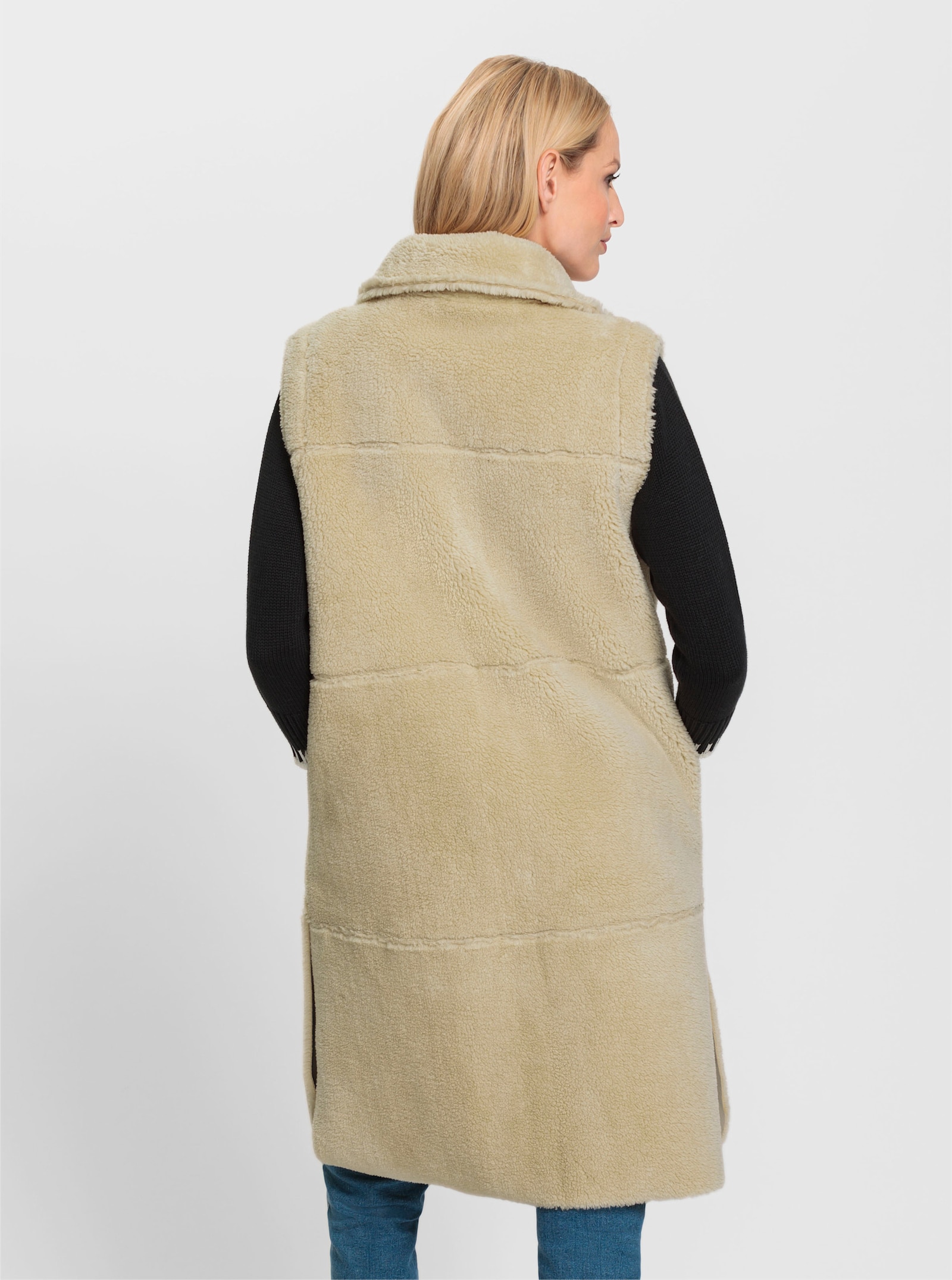 heine Longweste mit 2 verschiedenen Seiten - sand