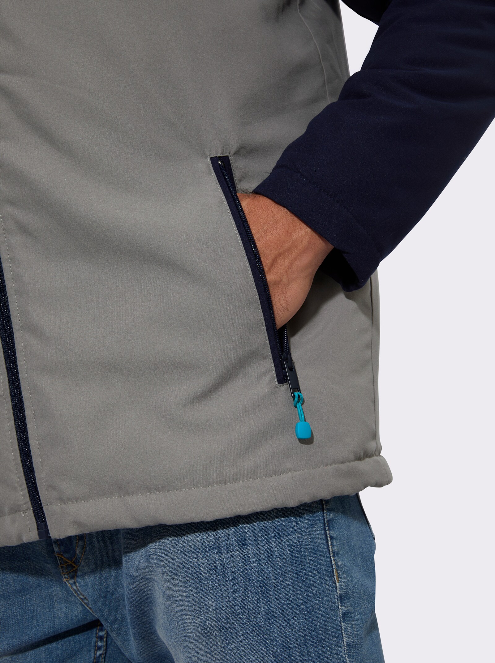 Outdoorjacke in atmungsaktiver Qualität - marine-grau