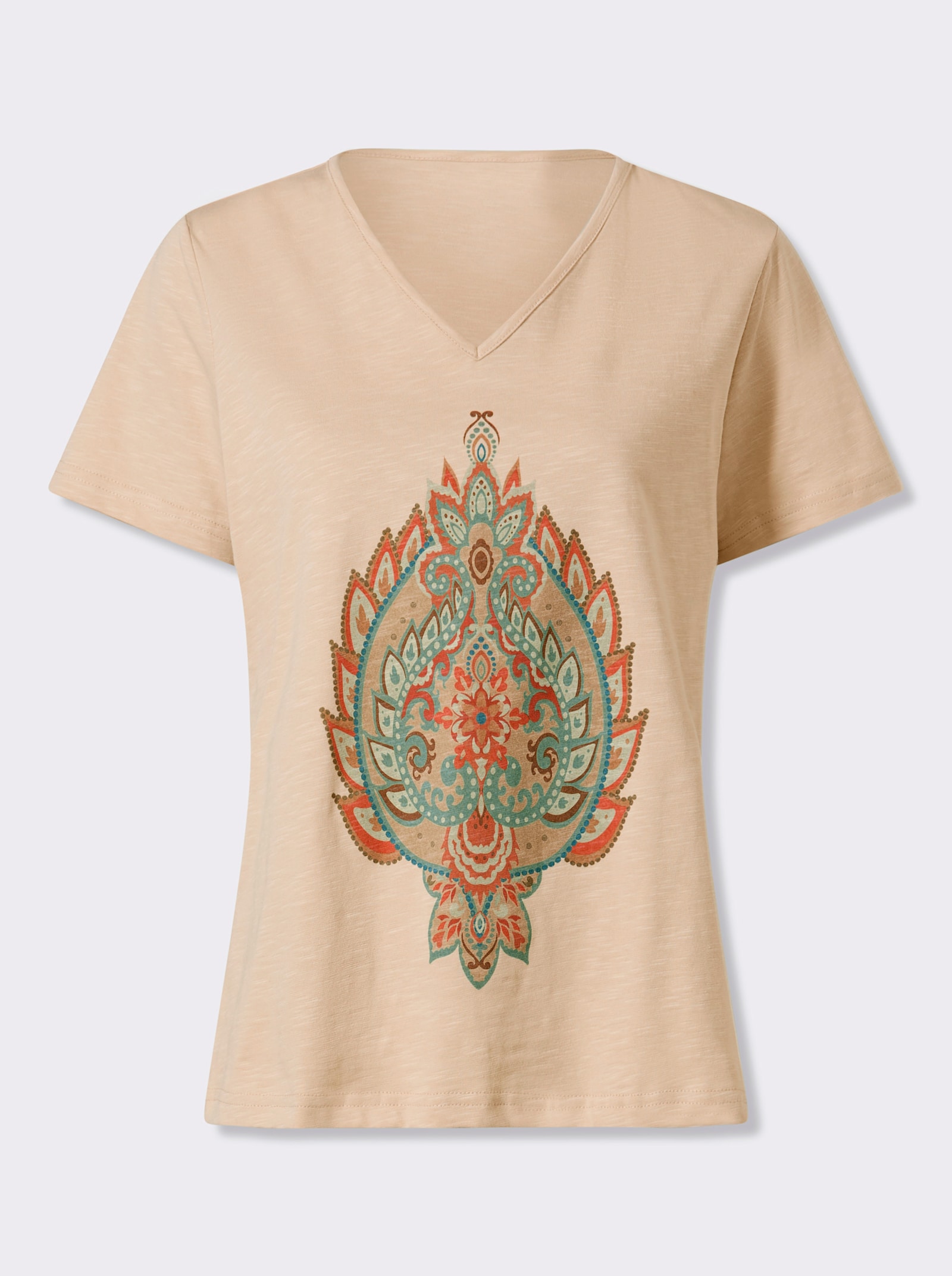 heine Print-Shirt aus Flammgarn - sand