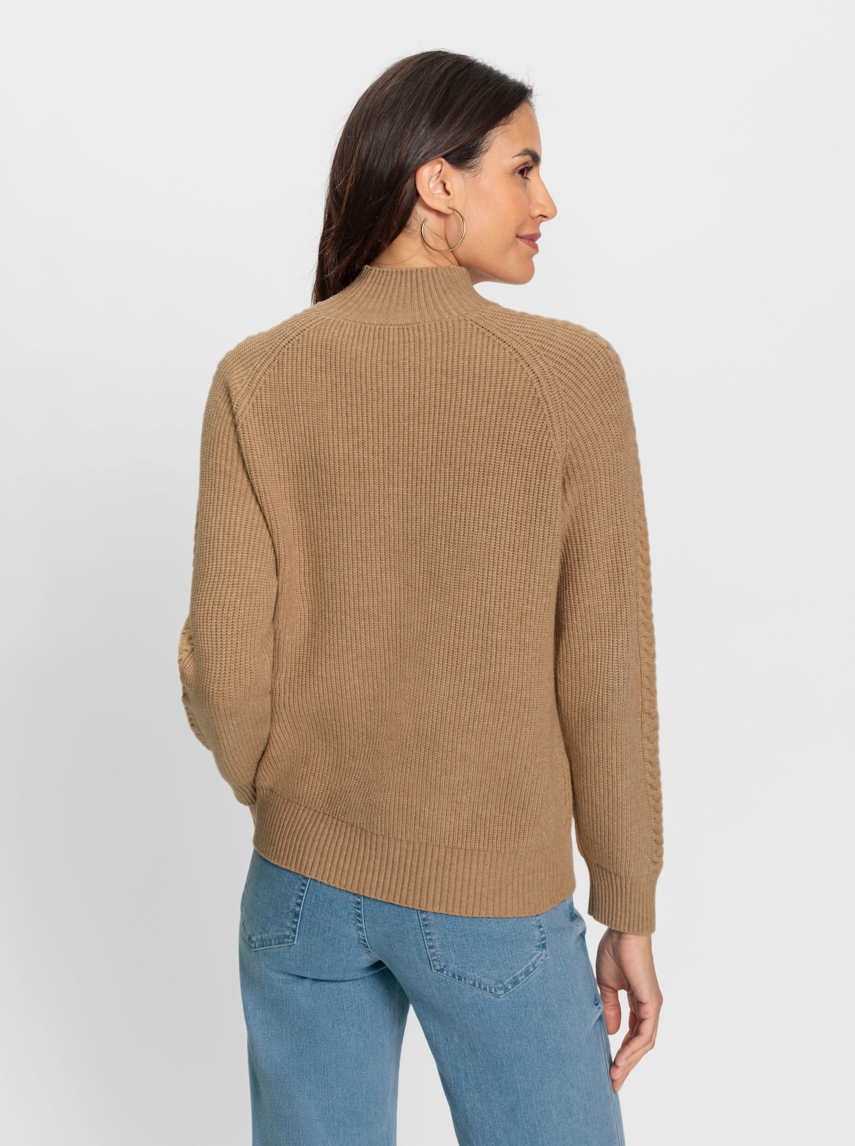 Pullover - camel gemêleerd