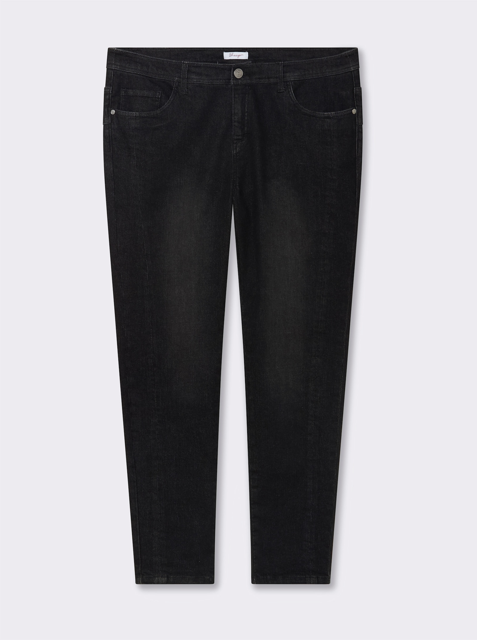 sheego Jeans in 5-Pocket-Form und leichter Waschung - black denim