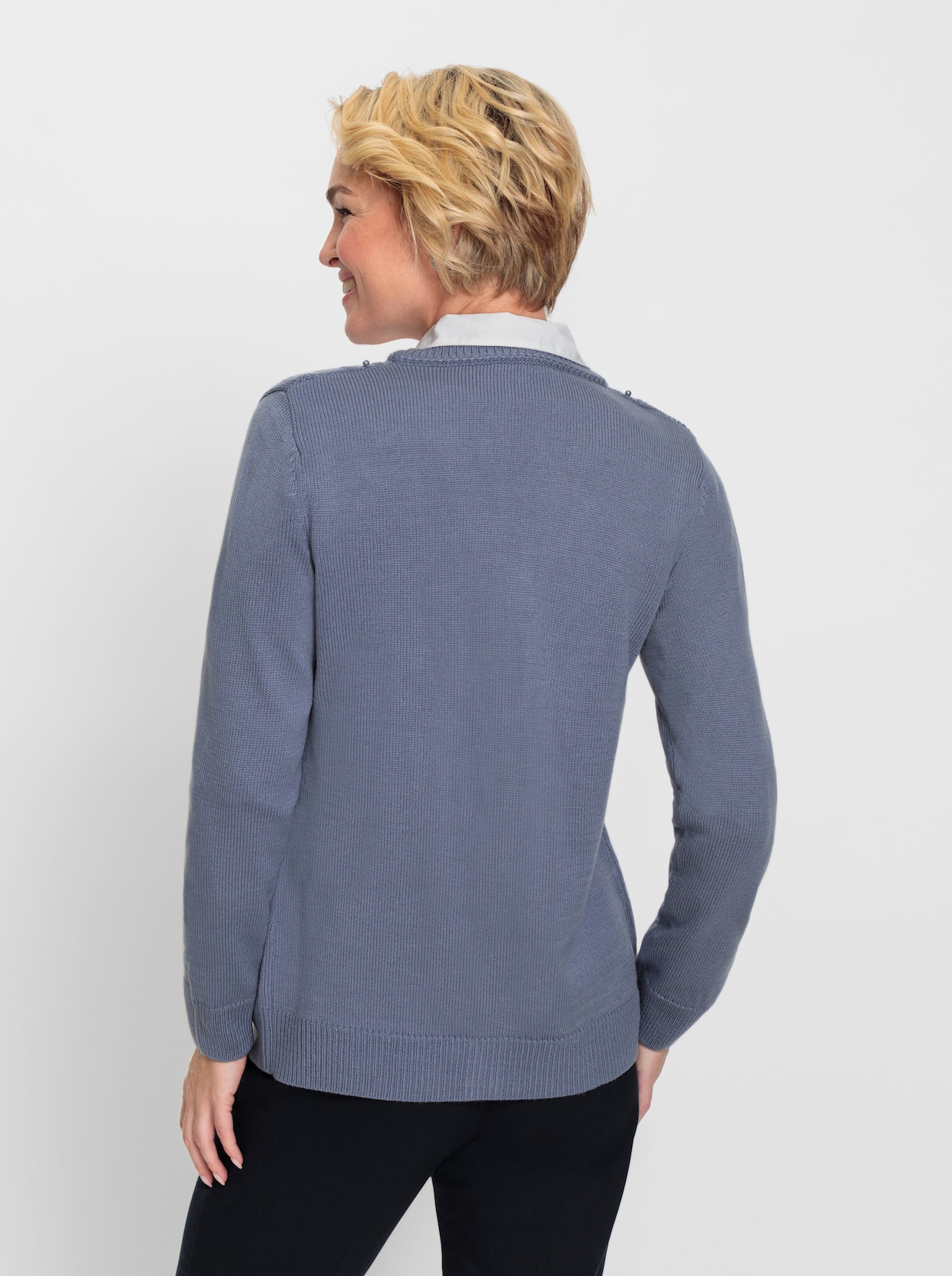 Vest - duivenblauw