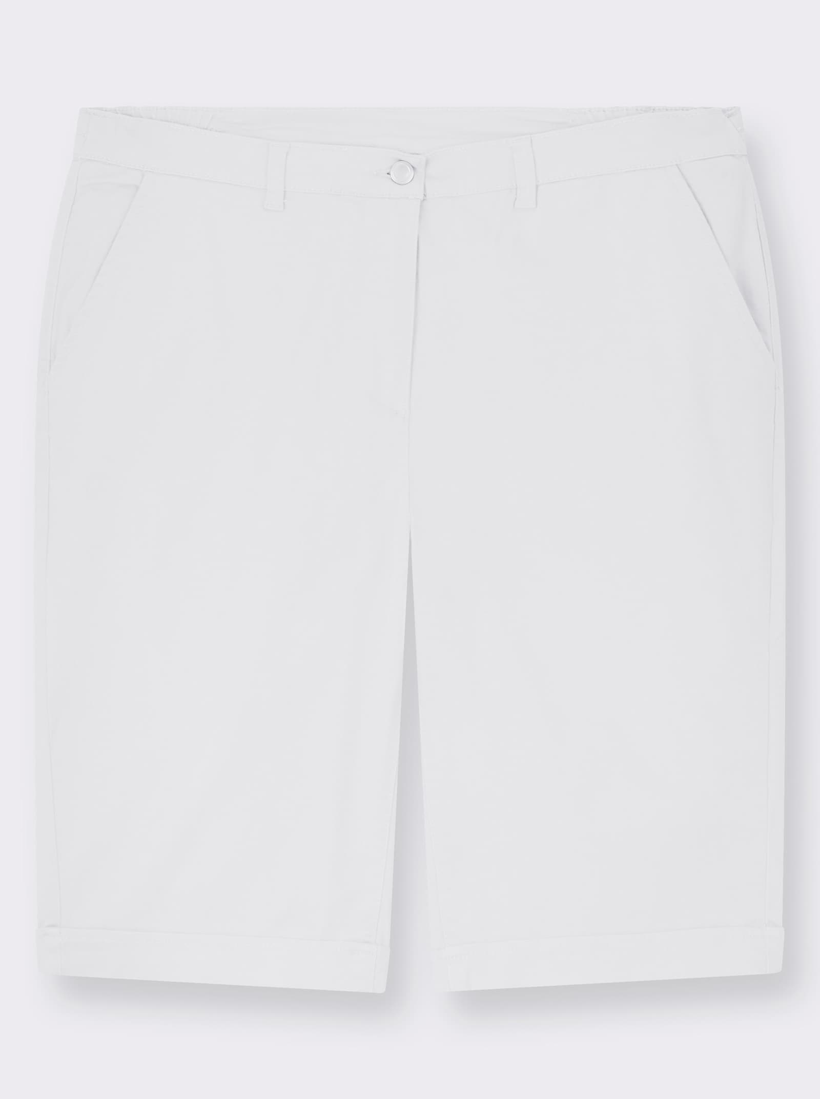 Jeansbermudas mit Dehnbund hinten - weiß