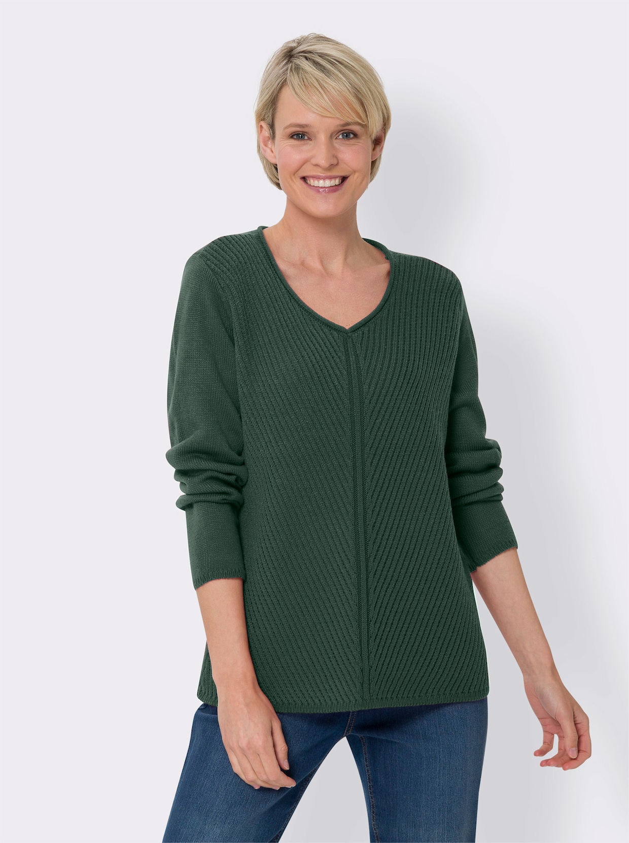 Pullover met lange mouwen - mos