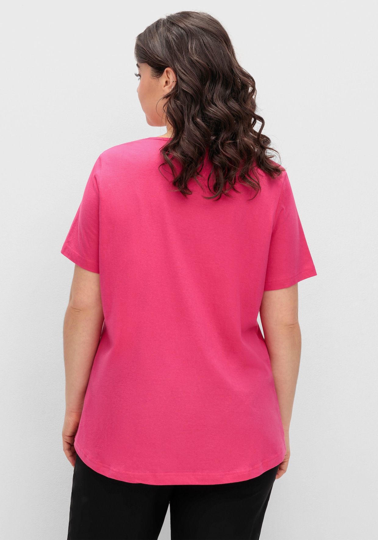 Longshirt - royalblau + pink