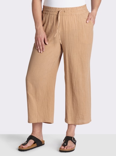 Culotte in Struktur-Qualität - camel