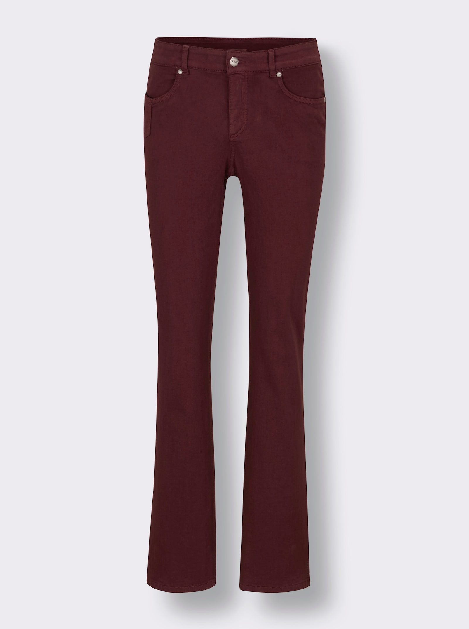 Ascari Stretch-Jeans mit weitem Bein - bordeaux