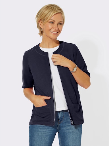 Shirtjacke in Jacquard-Qualität - marine