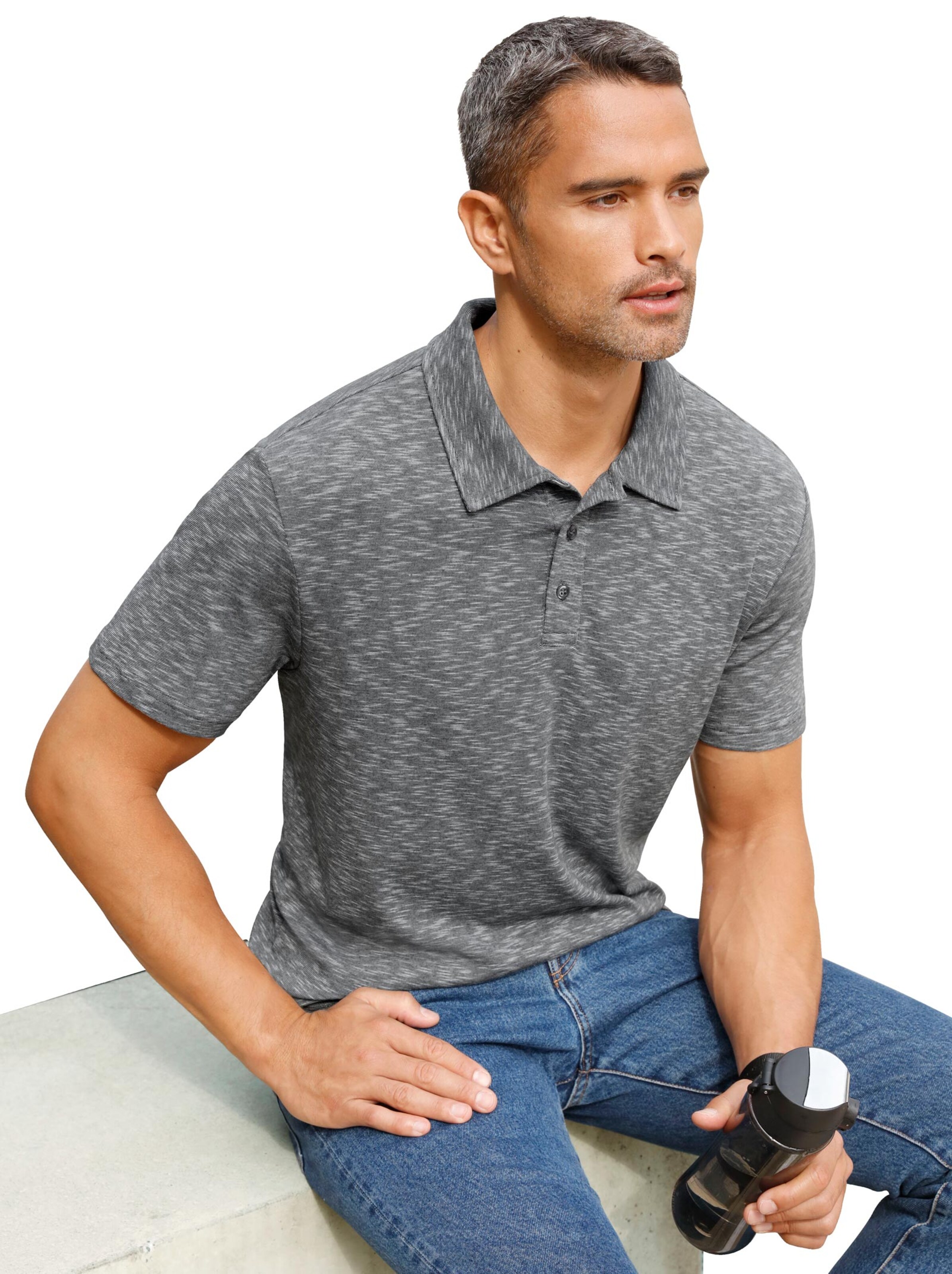 Poloshirt - grau-meliert