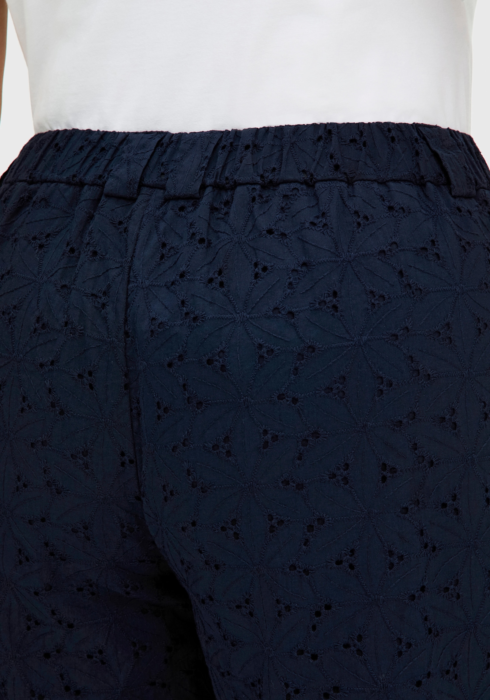 sheego Culotte mit Lochstickerei - tiefblau