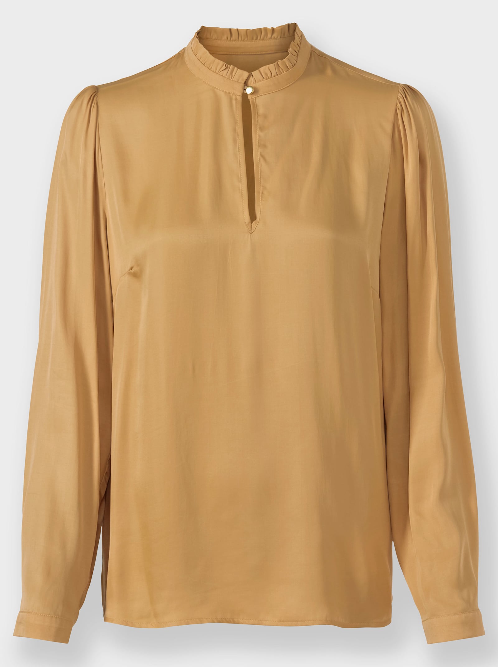 heine Bluse mit Stehkragen und Puffärmeln - goldfarben