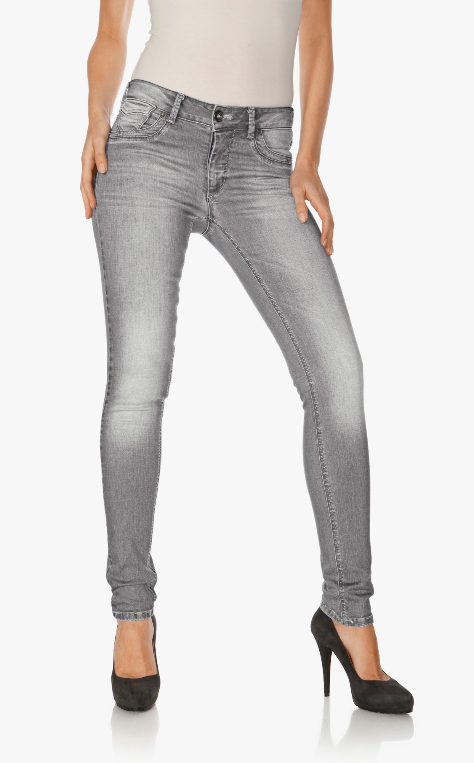 heine Jean skinny avec effet ventre plat - gris denim
