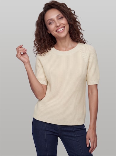 heine Baumwollpullover mit Bündchen - champagner