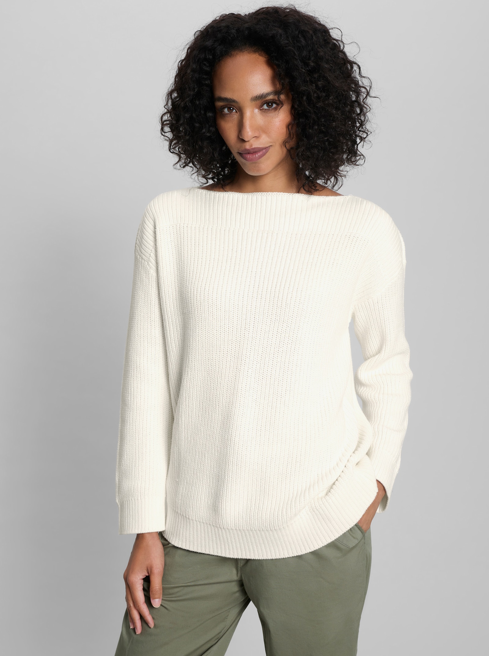 heine Baumwollpullover - ecru