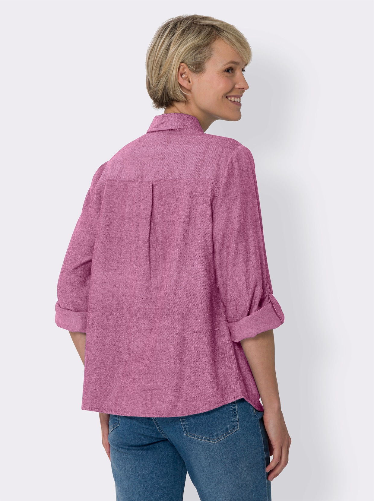 Flanellen blouse - fuchsia