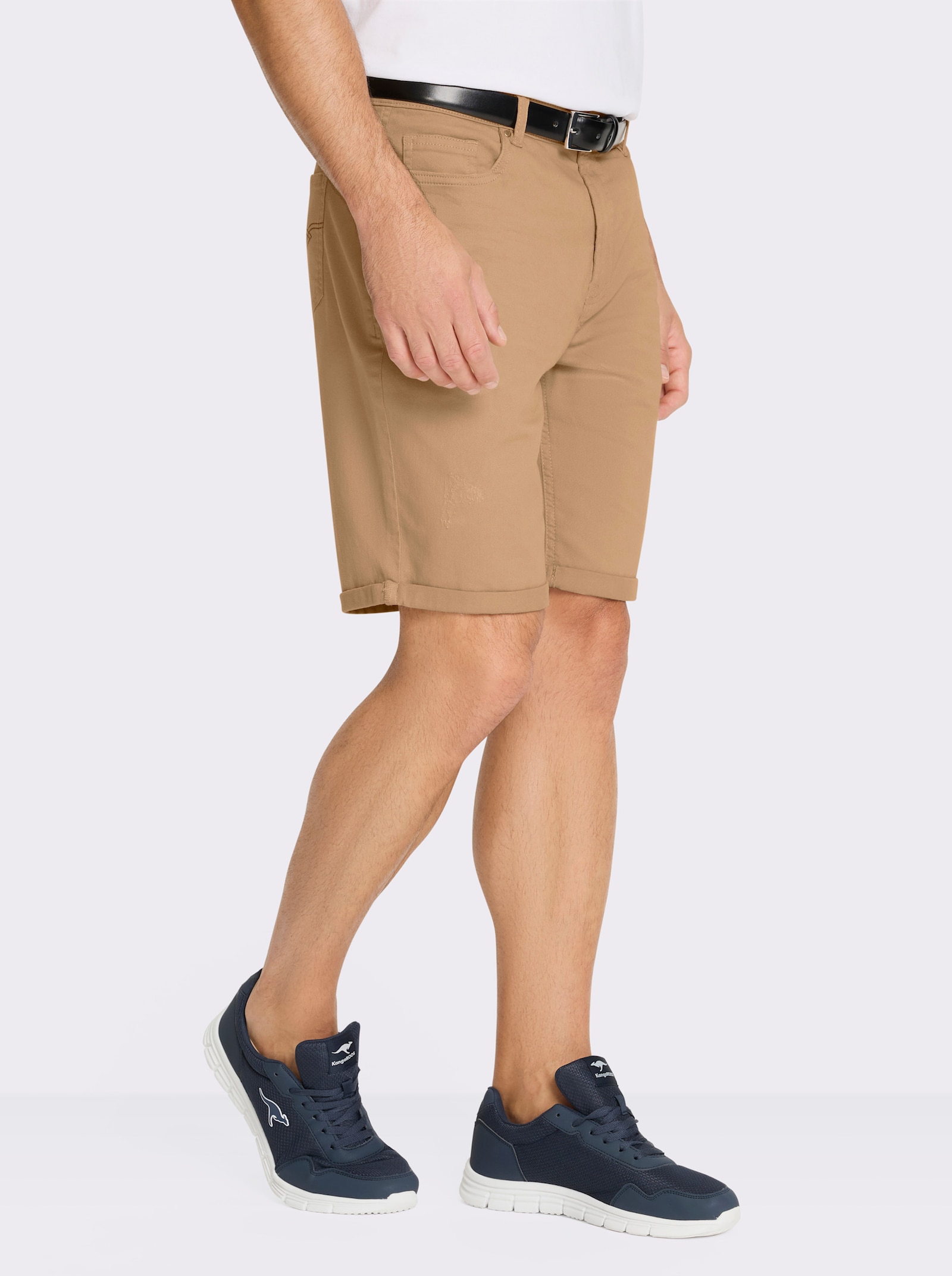 Marco Donati Bermudas mit Knitter-Effekt - camel