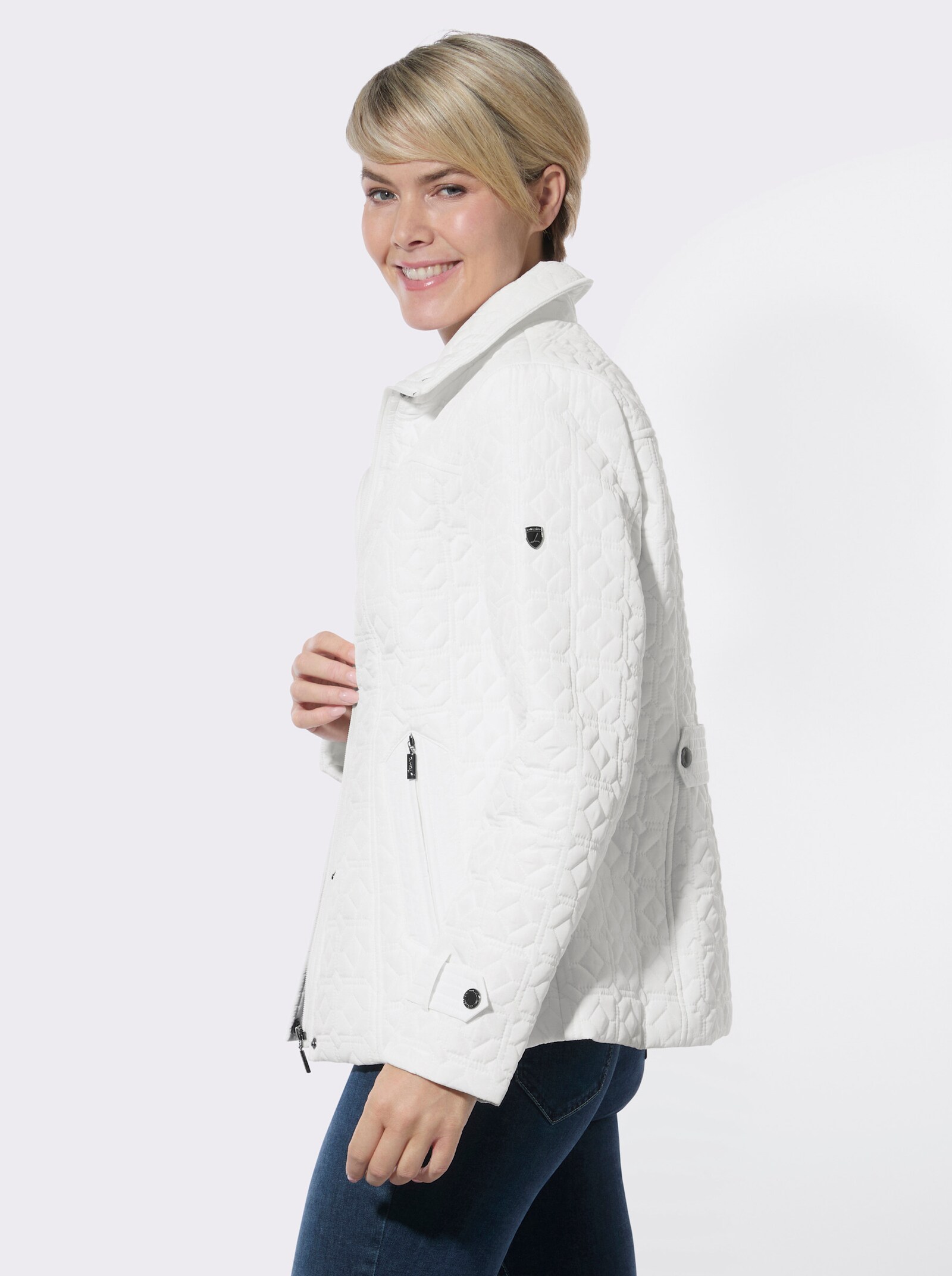 Steppjacke mit Zierriegeln - ecru