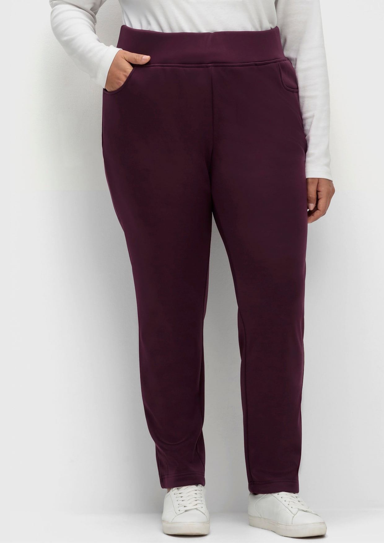 Schlupfhose mit wärmender Fleece-Innenseite - bordeaux