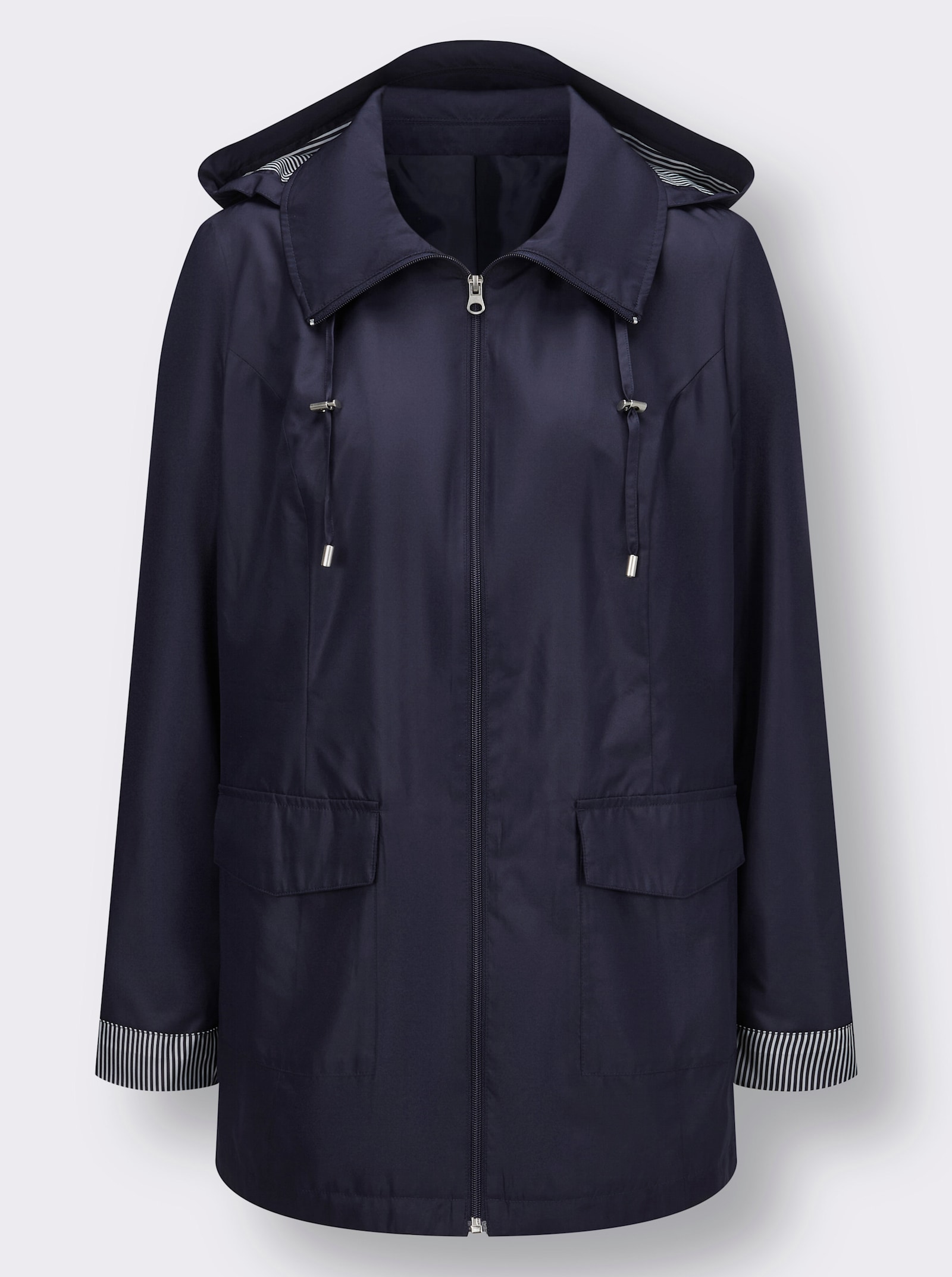 Jacka med fasta ärmuppslag - marin