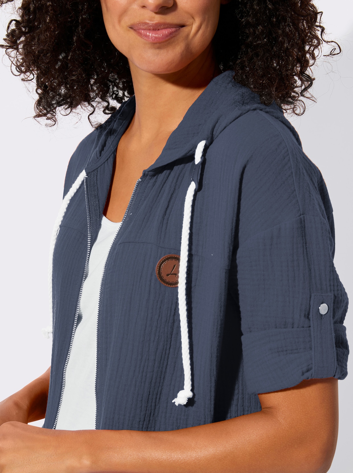 Blusenjacke - rauchblau