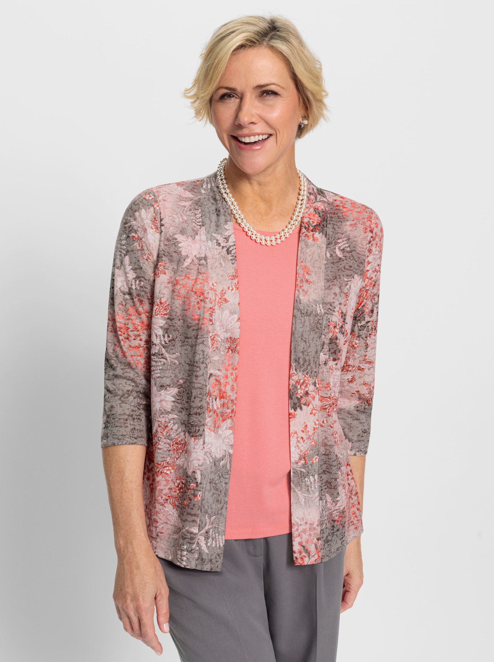 2-in-1-shirt van etskant - flamingo/grijs bedrukt