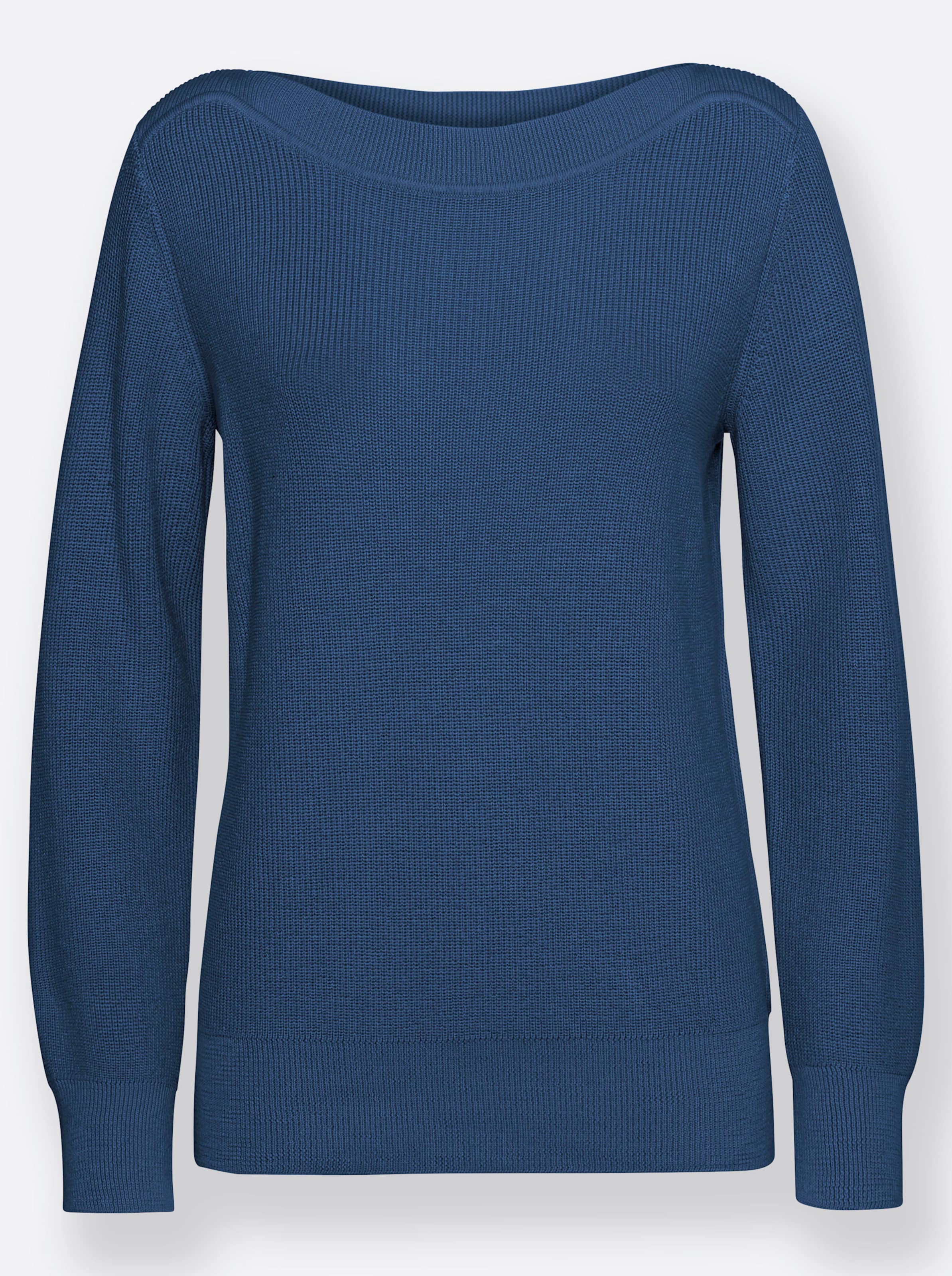 Jeansblau Strickpullover - Bild 3