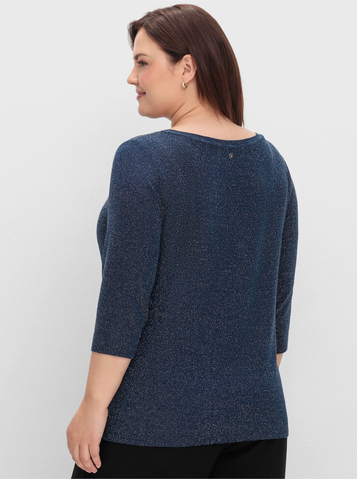 sheego Shirt met 3/4-mouw - Saffier