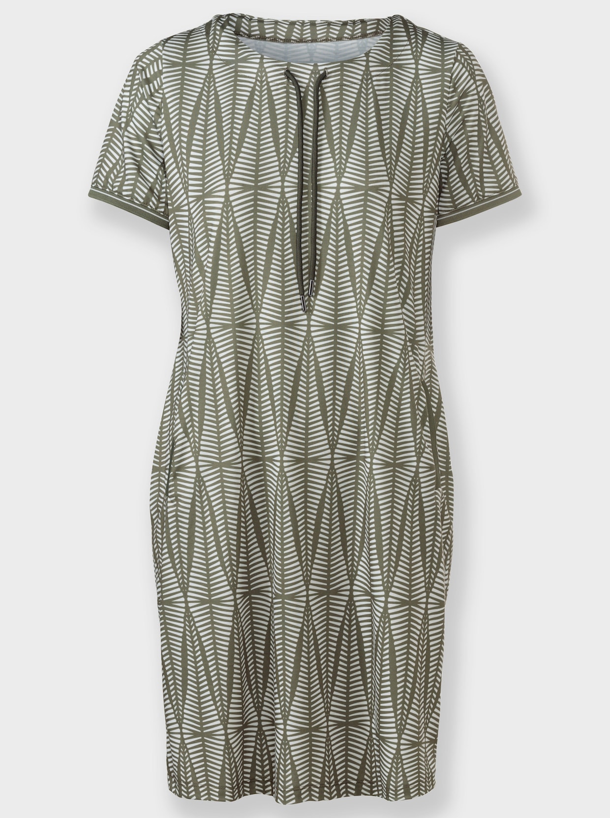 heine Robe en jersey - kaki-écru imprimé