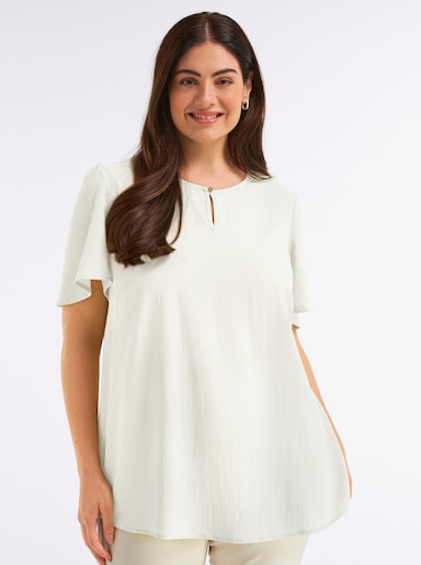 sheego Tunika mit Knopfverschluss - ecru