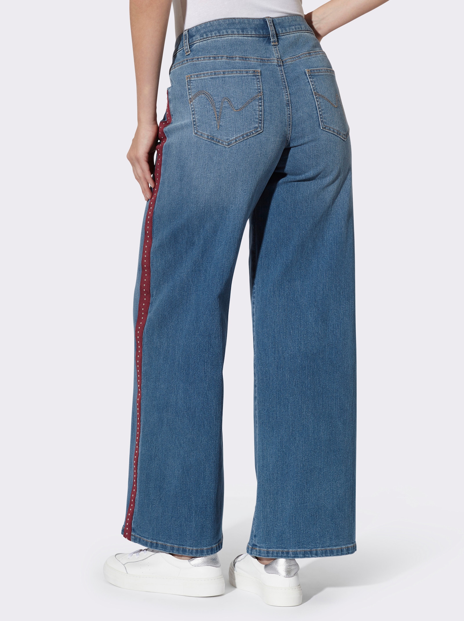 heine 5-Pocket-Jeans mit Nieten - blue-stone-washed
