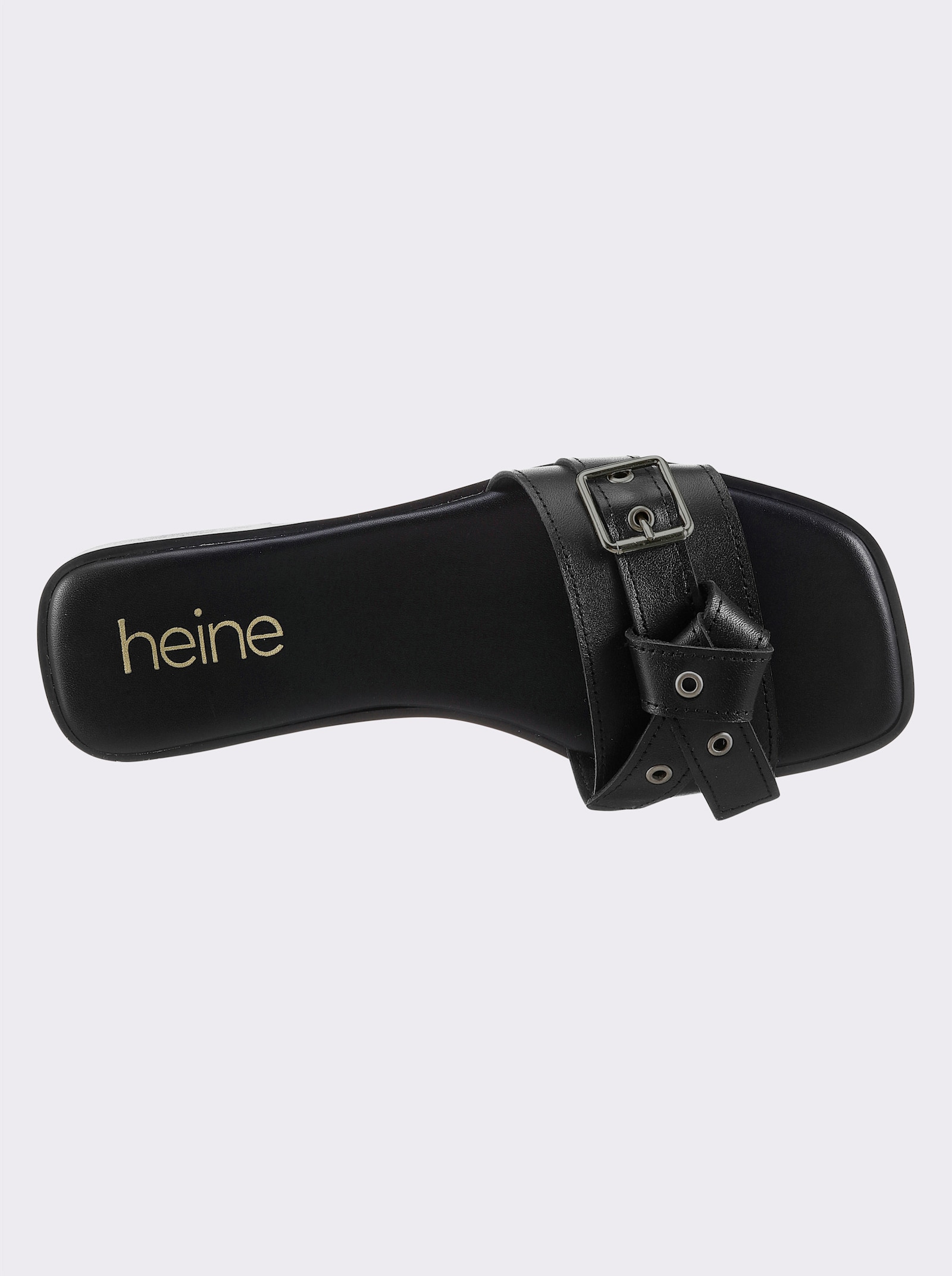 heine Pantolette mit Schnallen-Optik - schwarz