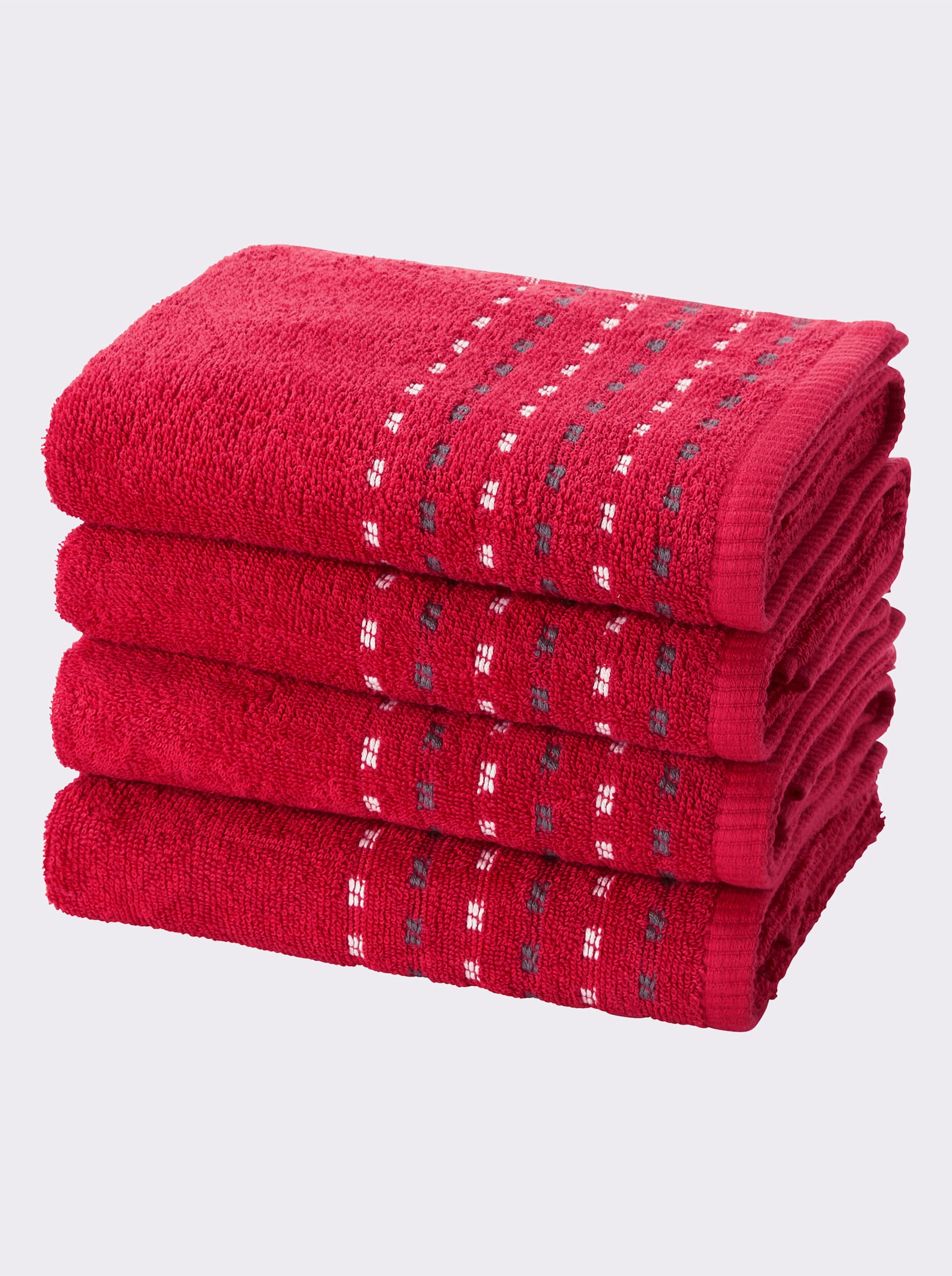 wäschepur 4-tlg. Handtuch-Sparset - rot