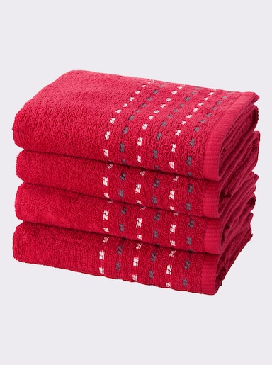wäschepur 4-dielna výhodná súprava uterákov - červená