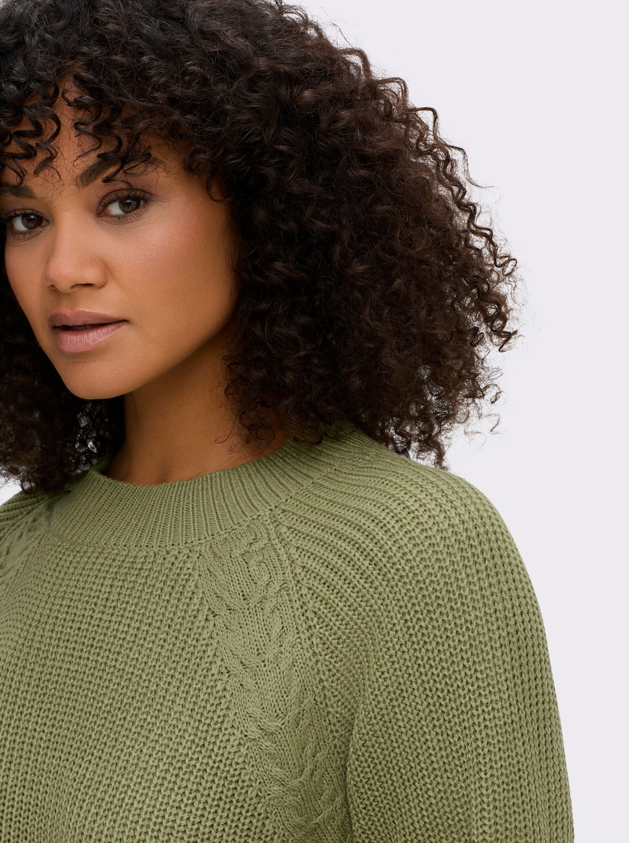 Stehkragenpullover mit Raglan-Ärmeln - schilf