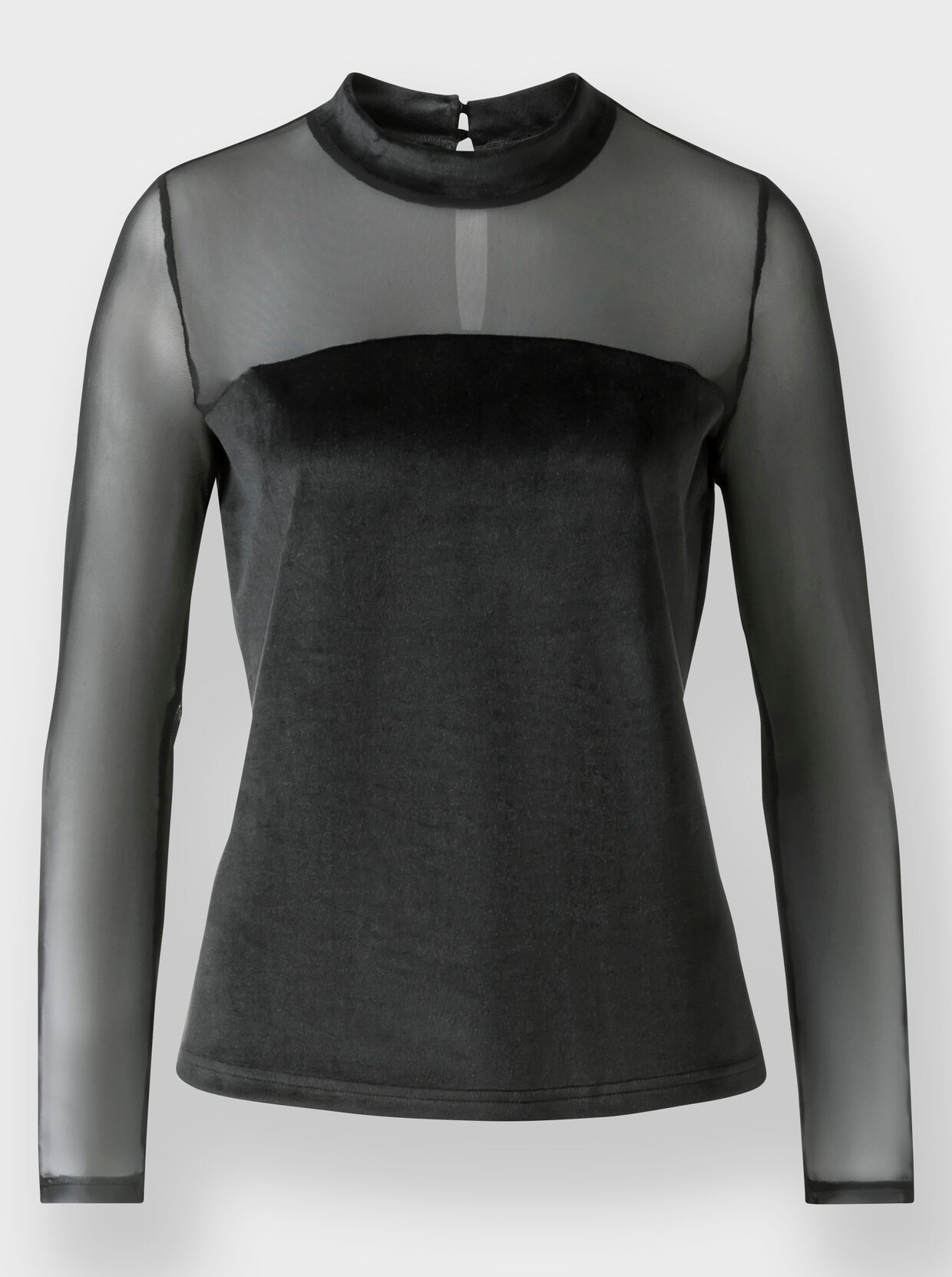 heine Shirt met opstaande kraag - zwart