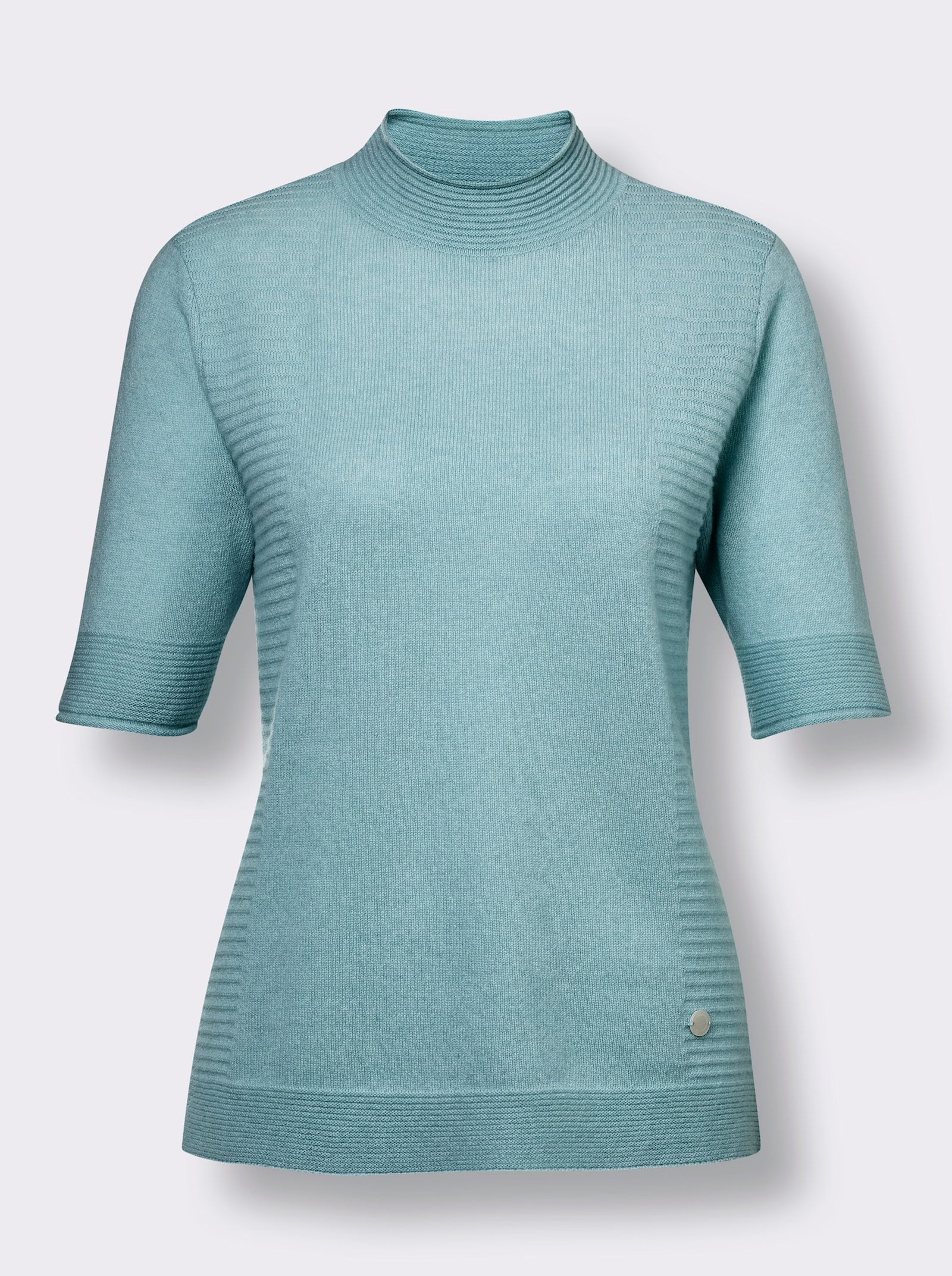 CREATION L PREMIUM Kaschmirpullover mit Stehkragen - kalkmint