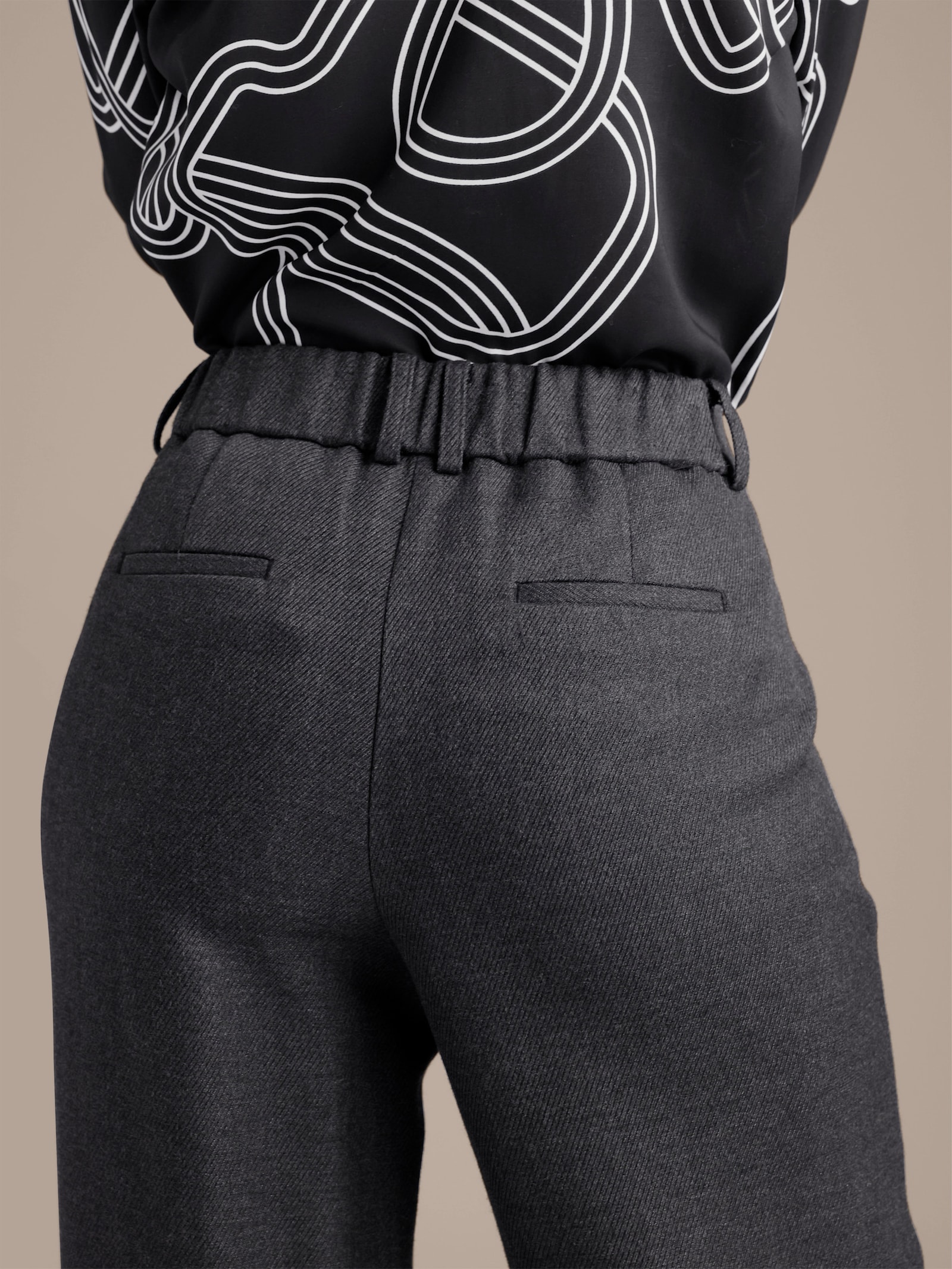 CREATION L PREMIUM Marlene-Hose - schwarz-meliert