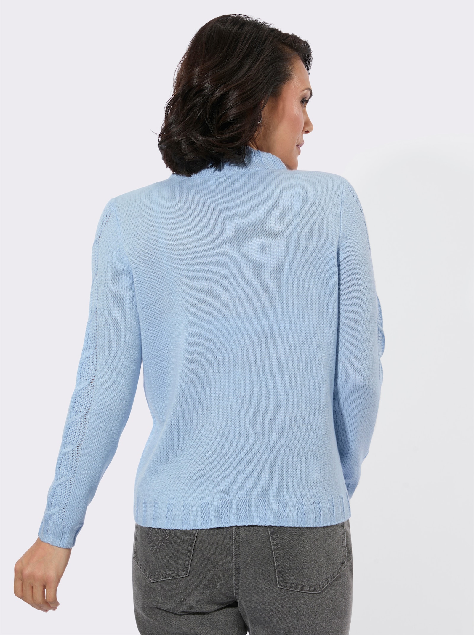 Stehkragenpullover - eisblau