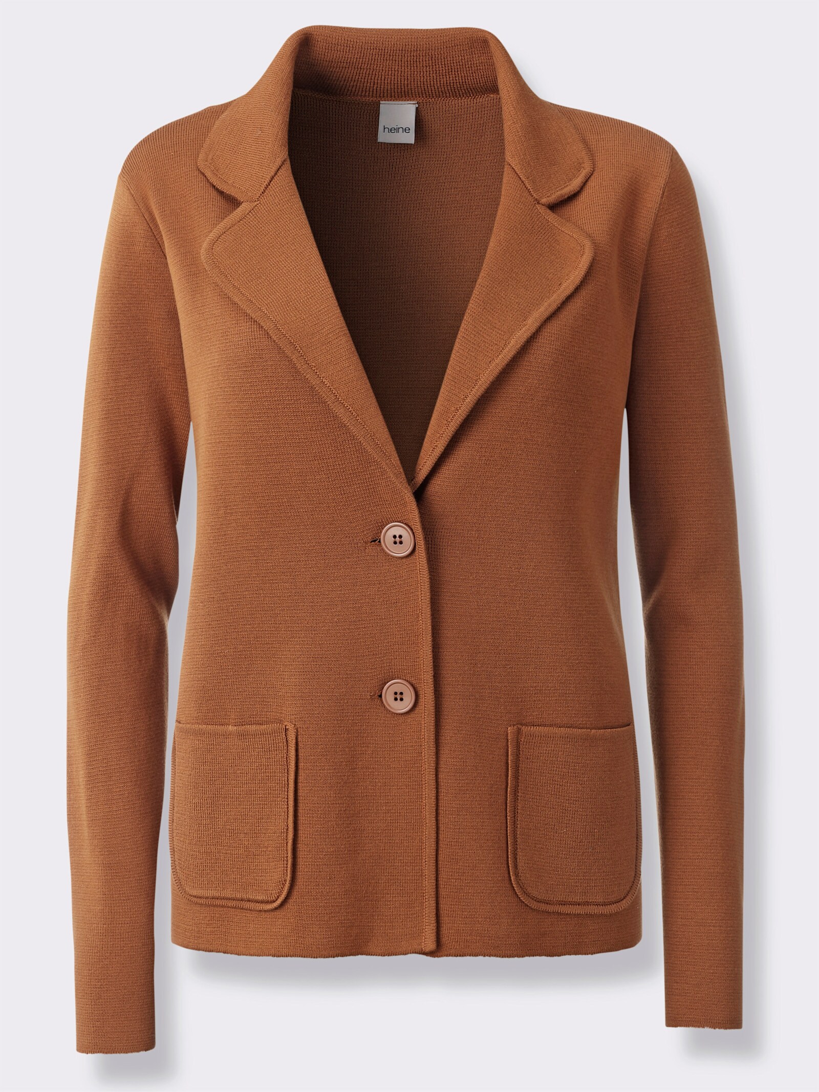 heine Strickblazer mit Taschen - cognac