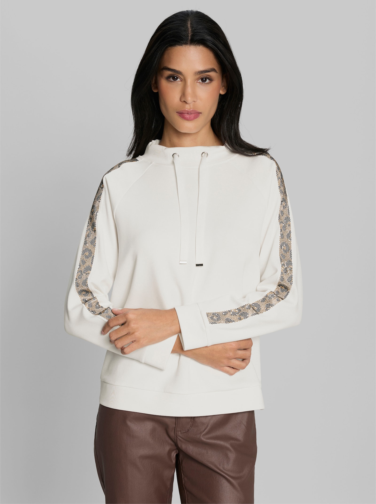 heine Sweatshirt mit Ziersteinchen - ecru