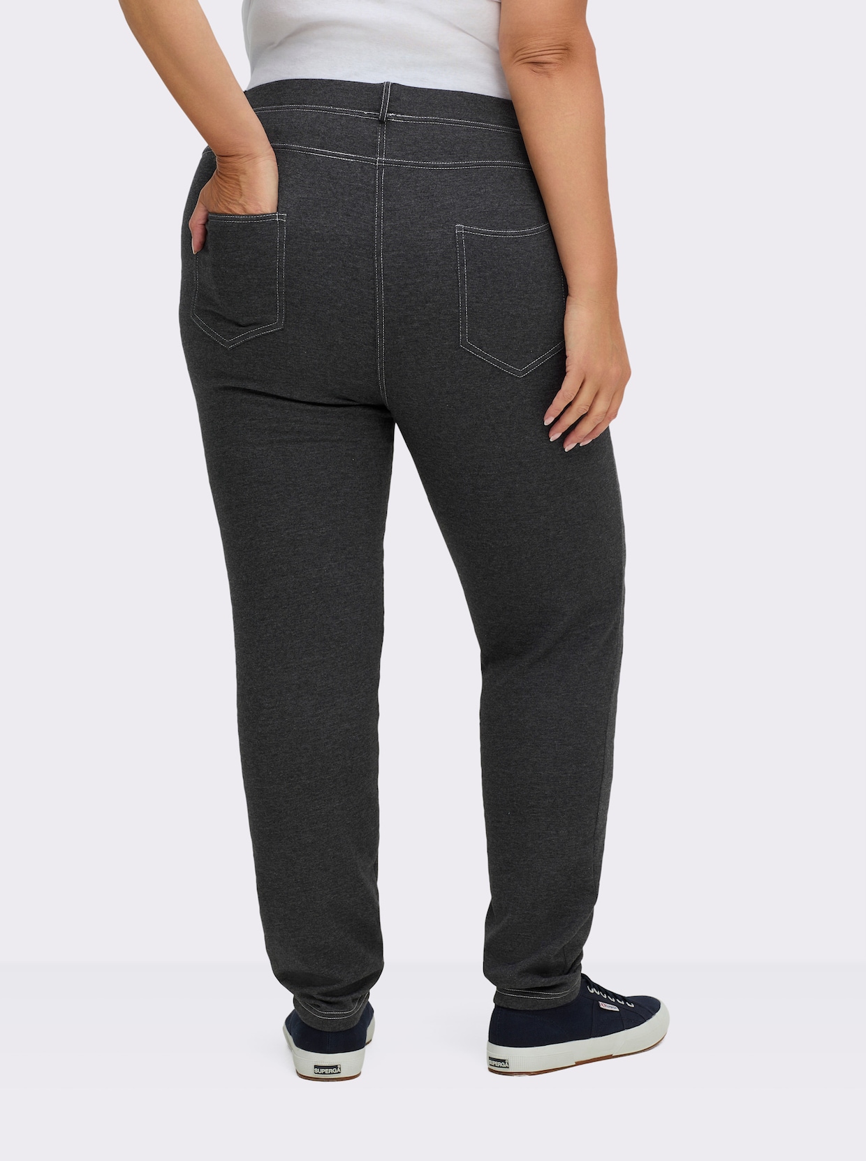 Hose innen wärmend angeraut - schwarz-meliert