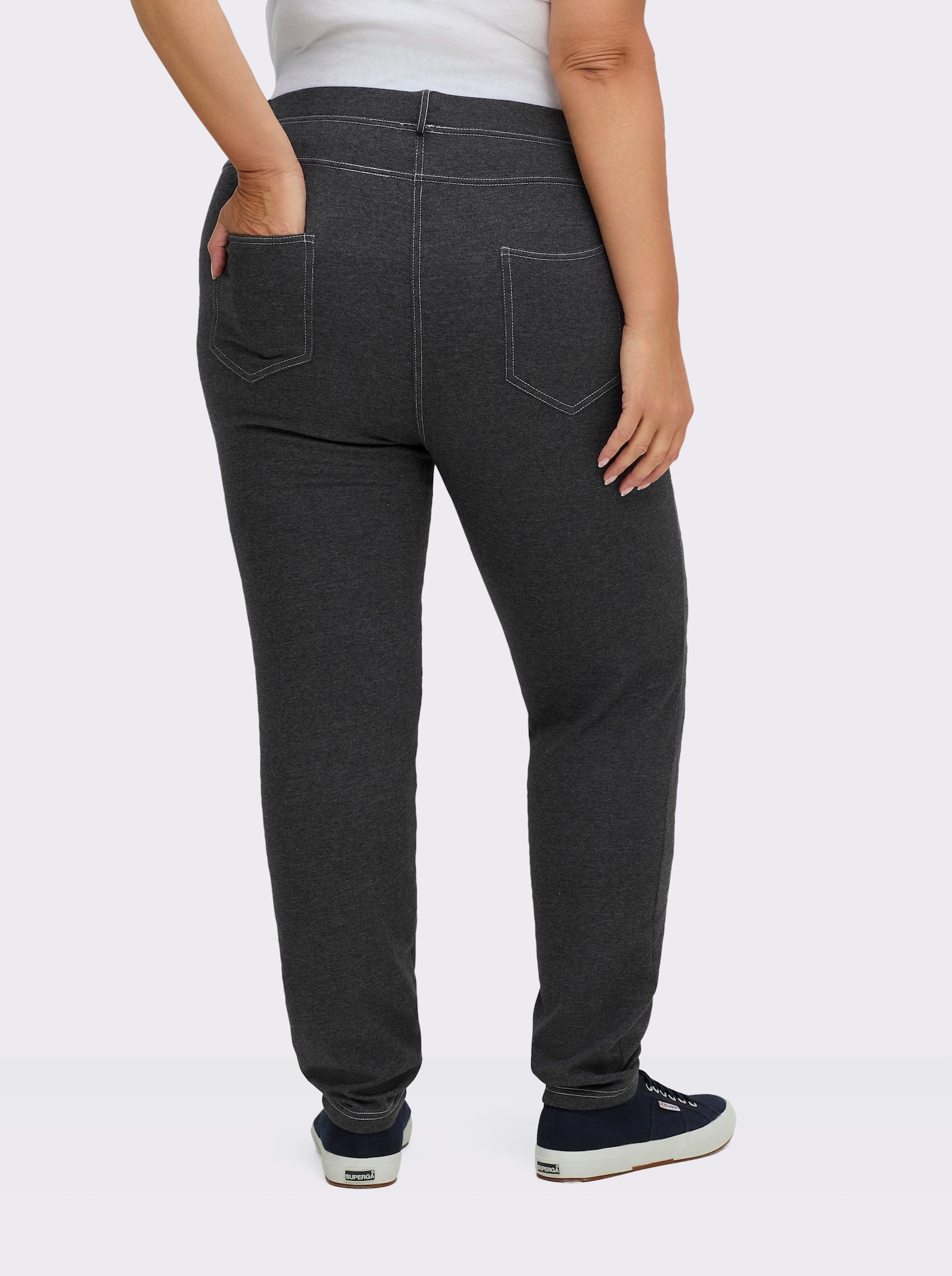 Hose innen wärmend angeraut - schwarz-meliert