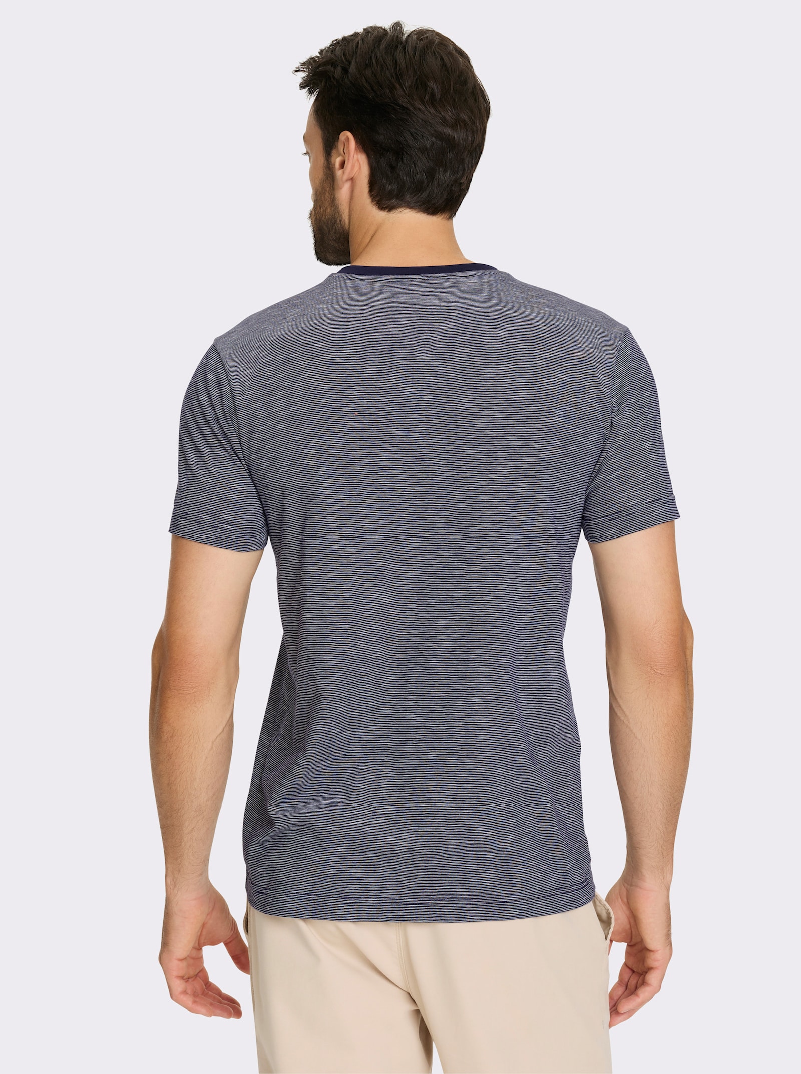 Catamaran T-Shirt mit Streifen, garngefärbt - marine-gestreift