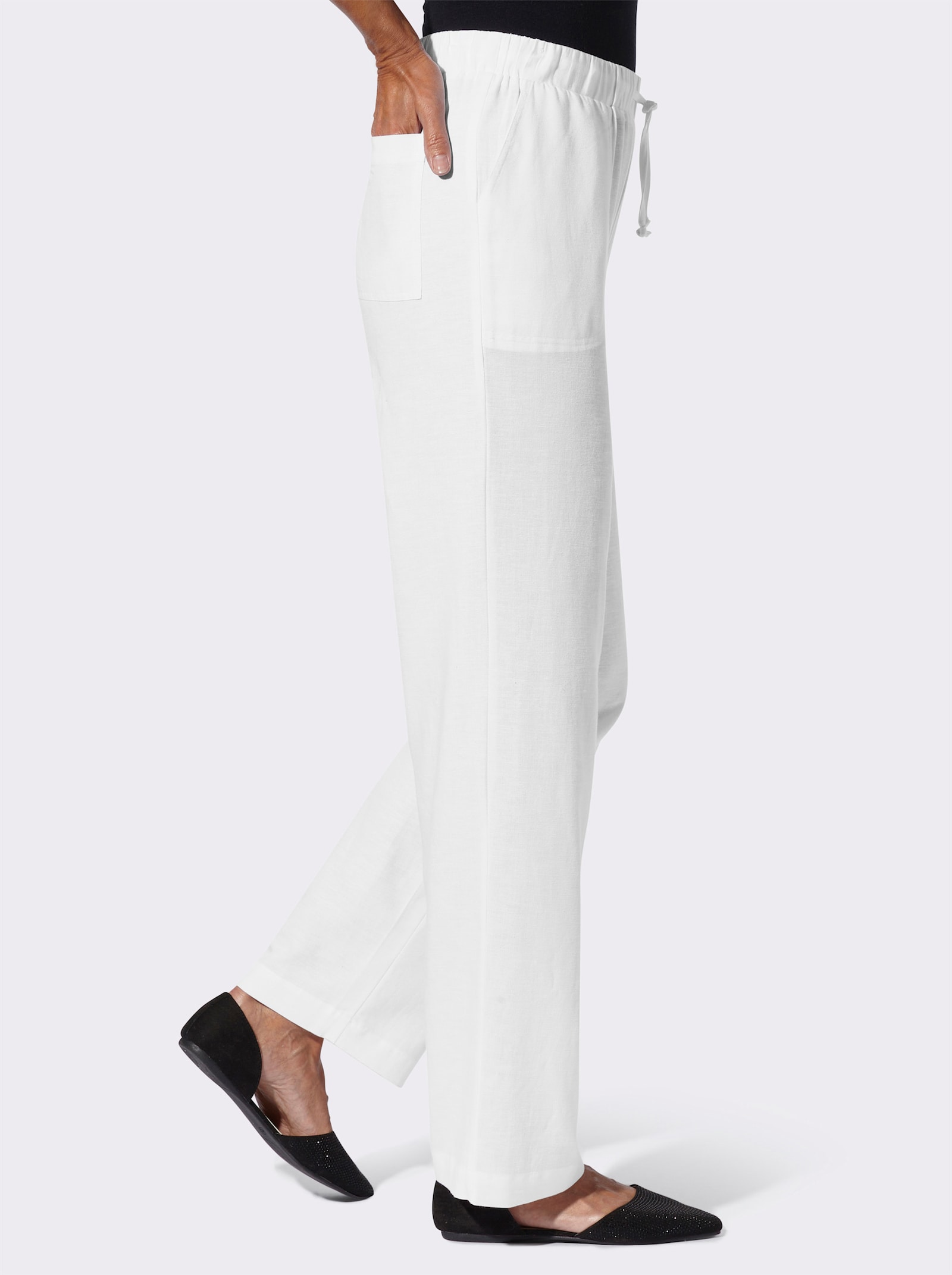 Schlupfhose mit Bindeband - weiss