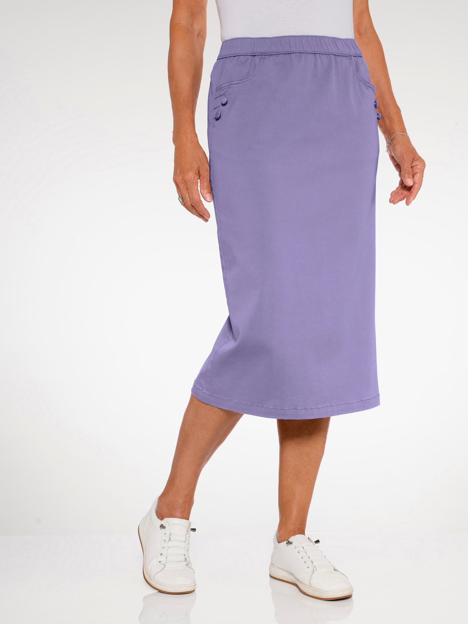 Jeansrock mit Biesenverzierung - lavendel