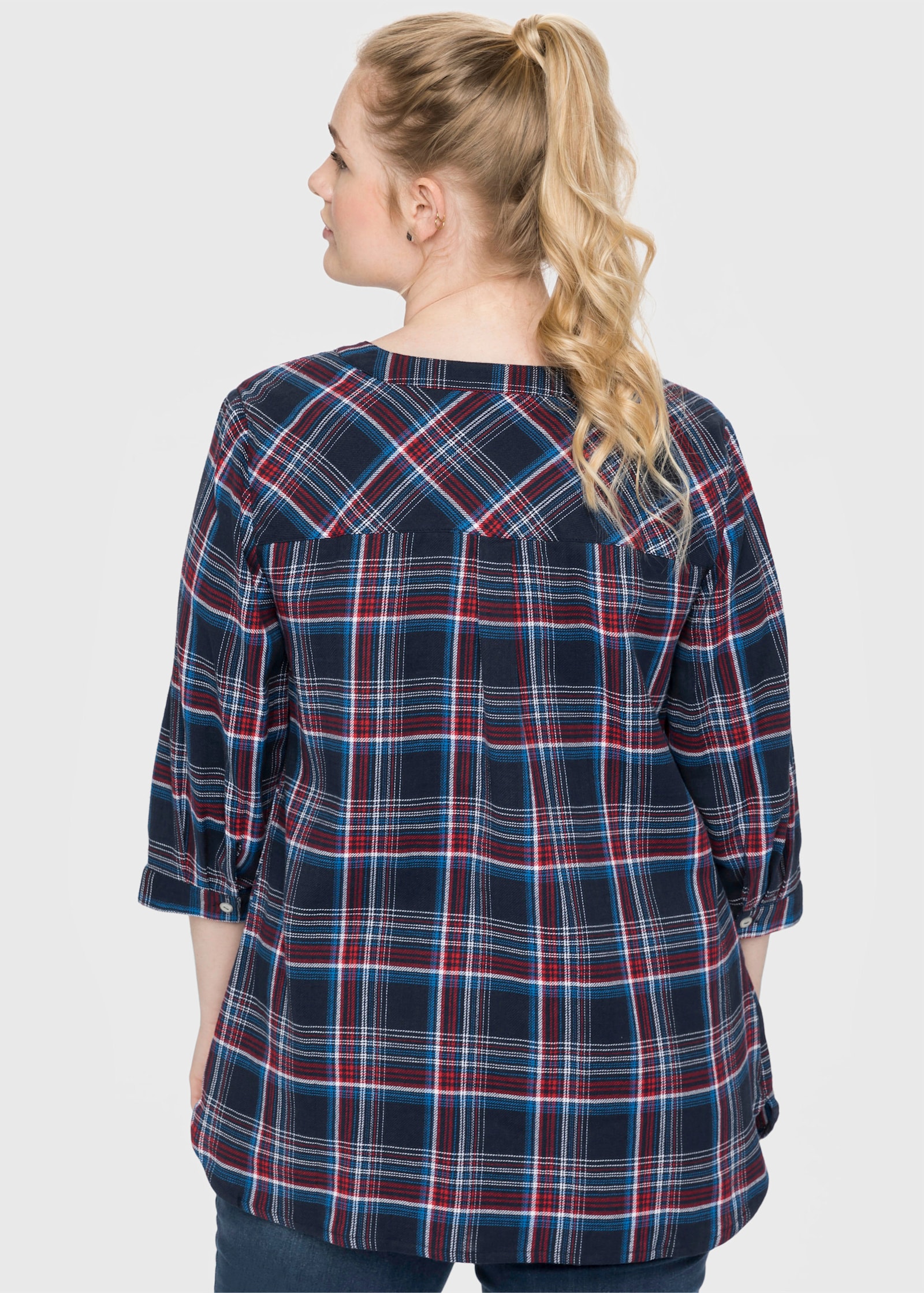 sheego Karobluse mit 3/4-Ärmeln - nachtblau