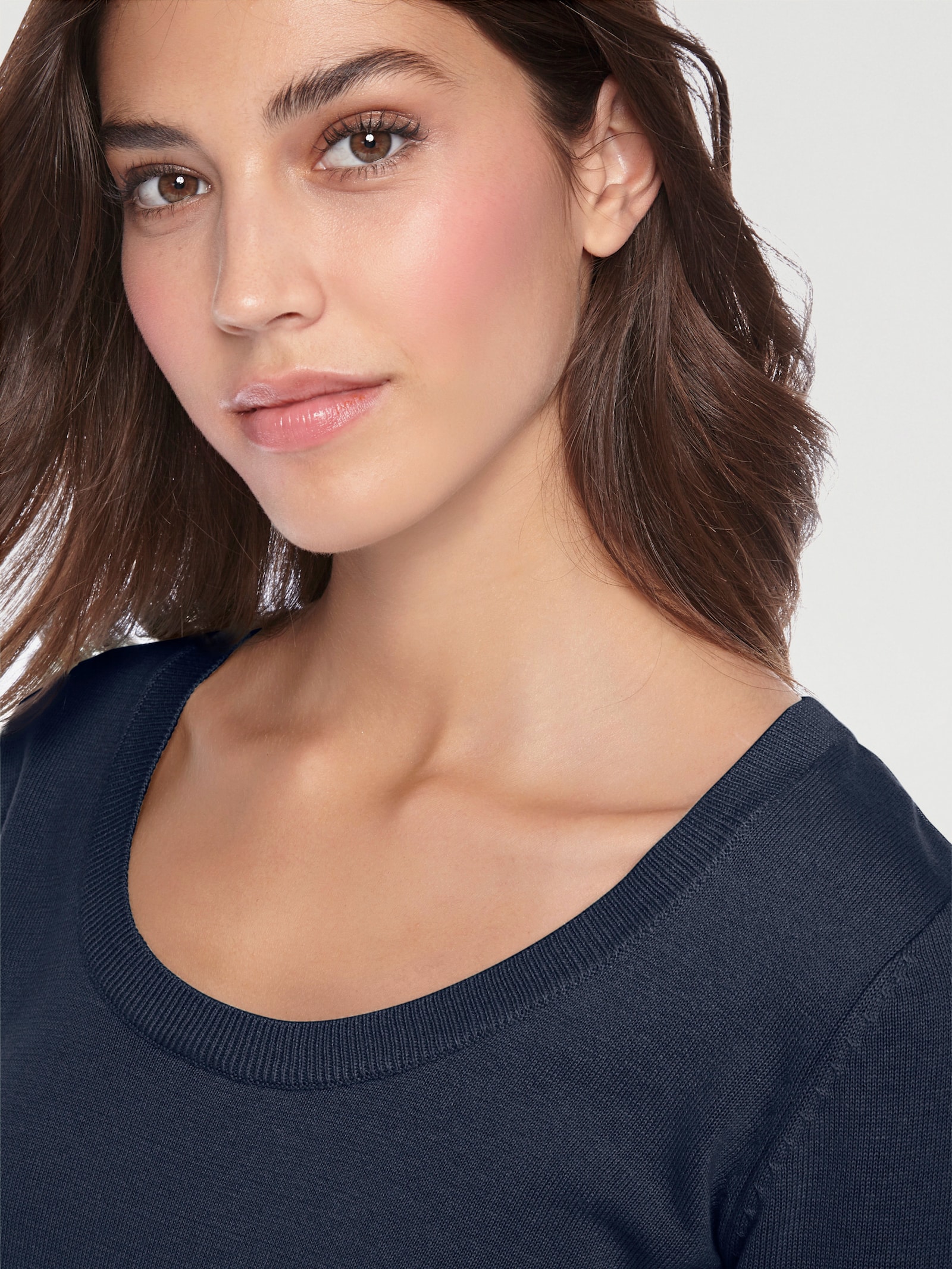 heine Rundhalspullover aus Feinstrick - marine