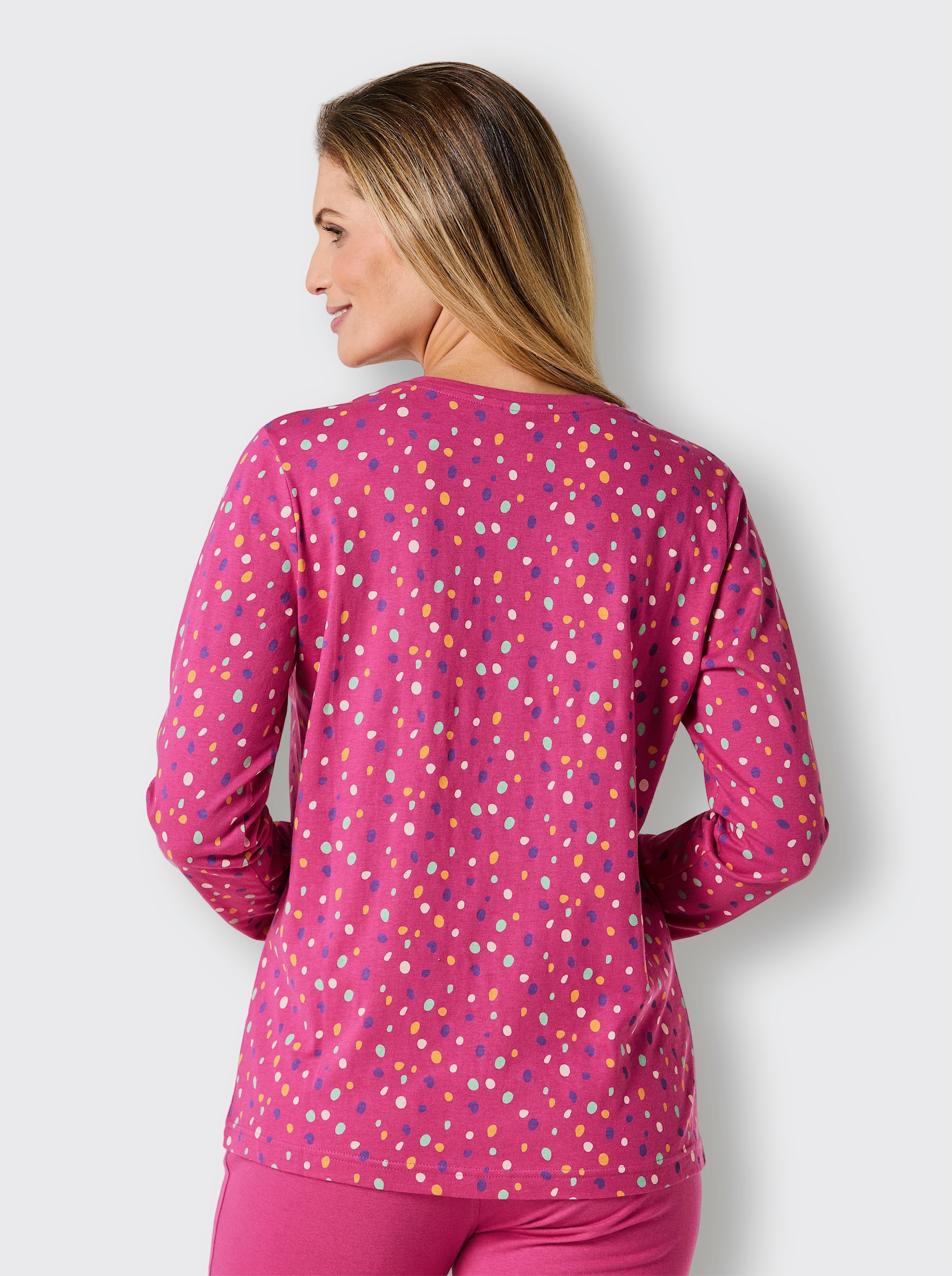 wäschepur Schlafanzug-Shirt - fuchsia-bedruckt