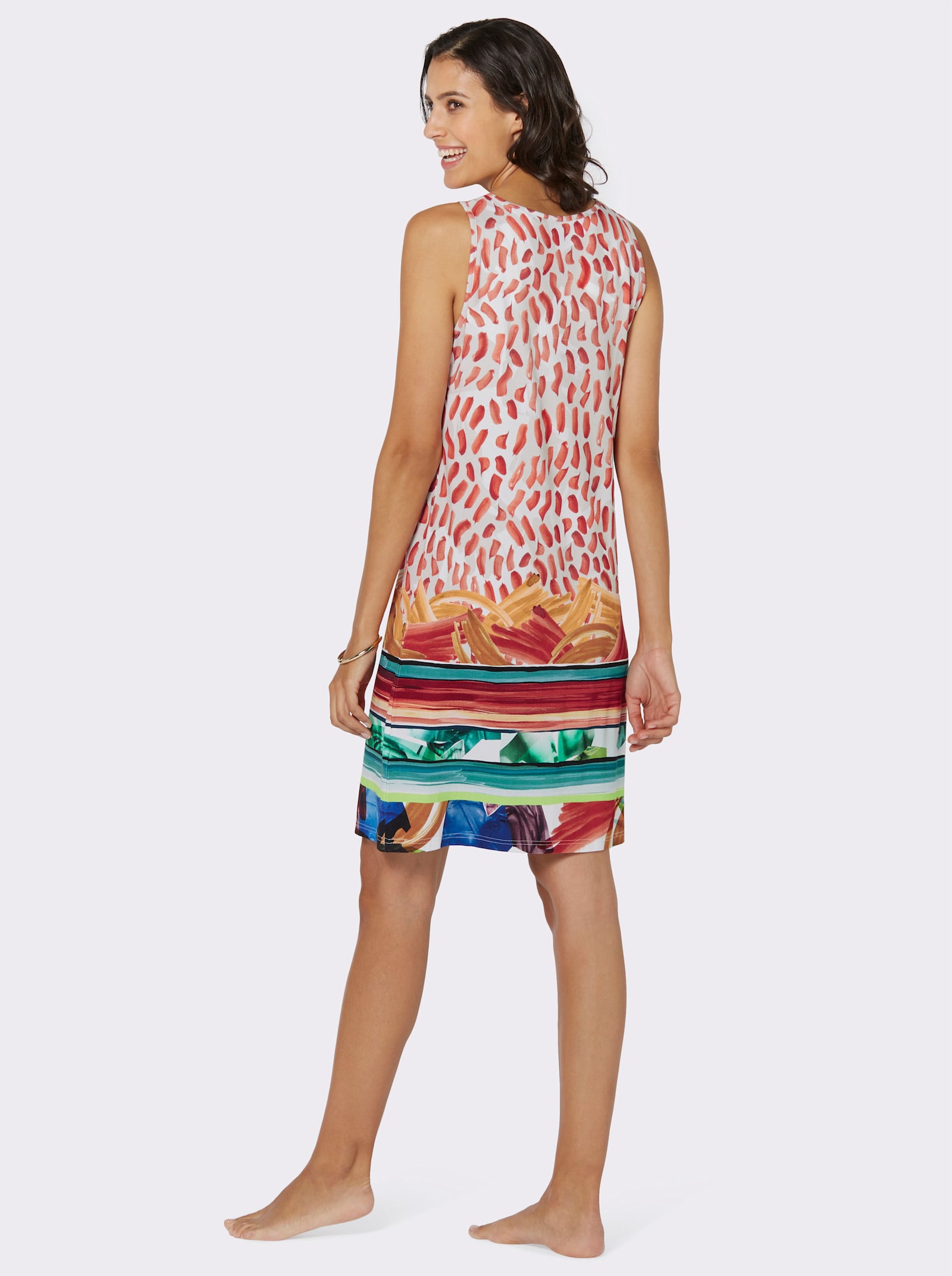 Comtessa Sommerkleid mit Tropfen-Ausschnitt - bunt-gemustert